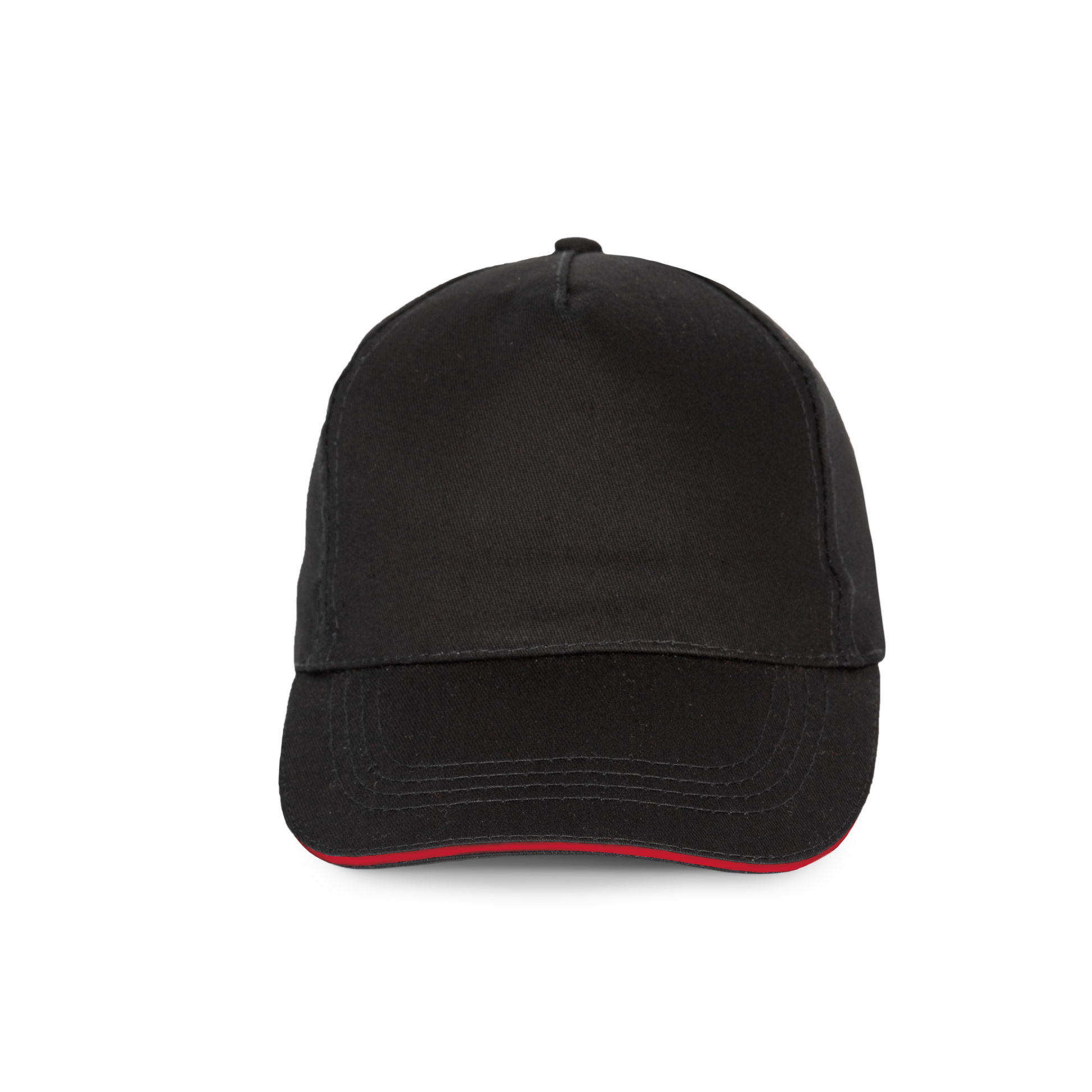CASQUETTE SANDWICH CONTRASTÉ - 5 PANNEAUX - KP130 TOPTEX-BLACK-RED