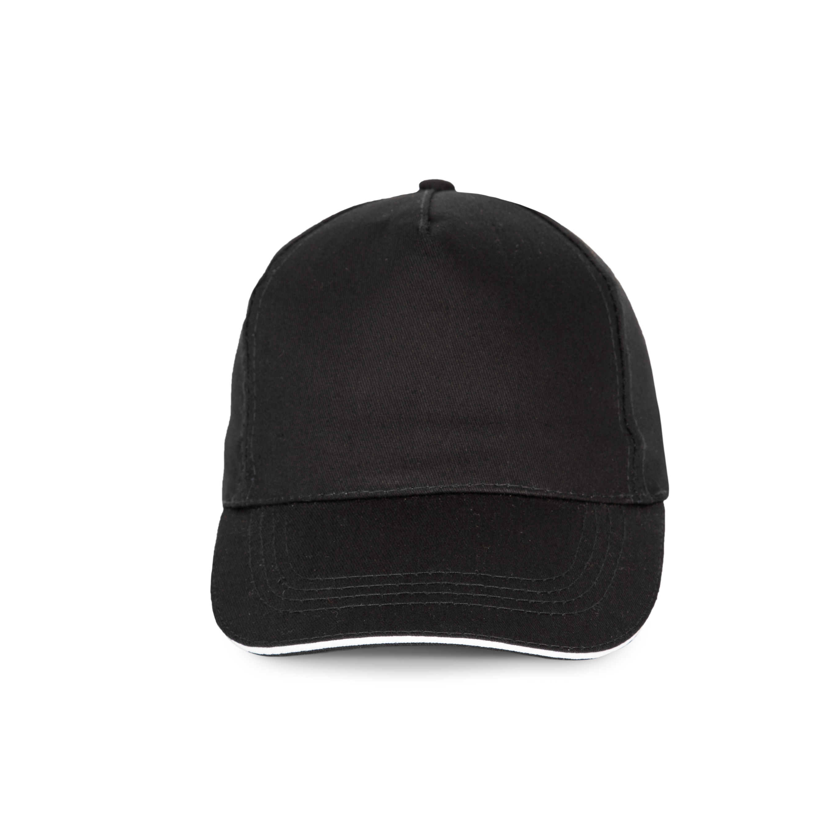 Image of CASQUETTE SANDWICH CONTRASTÉ - 5 PANNEAUX - KP130 TOPTEX-BLACK-WHITE