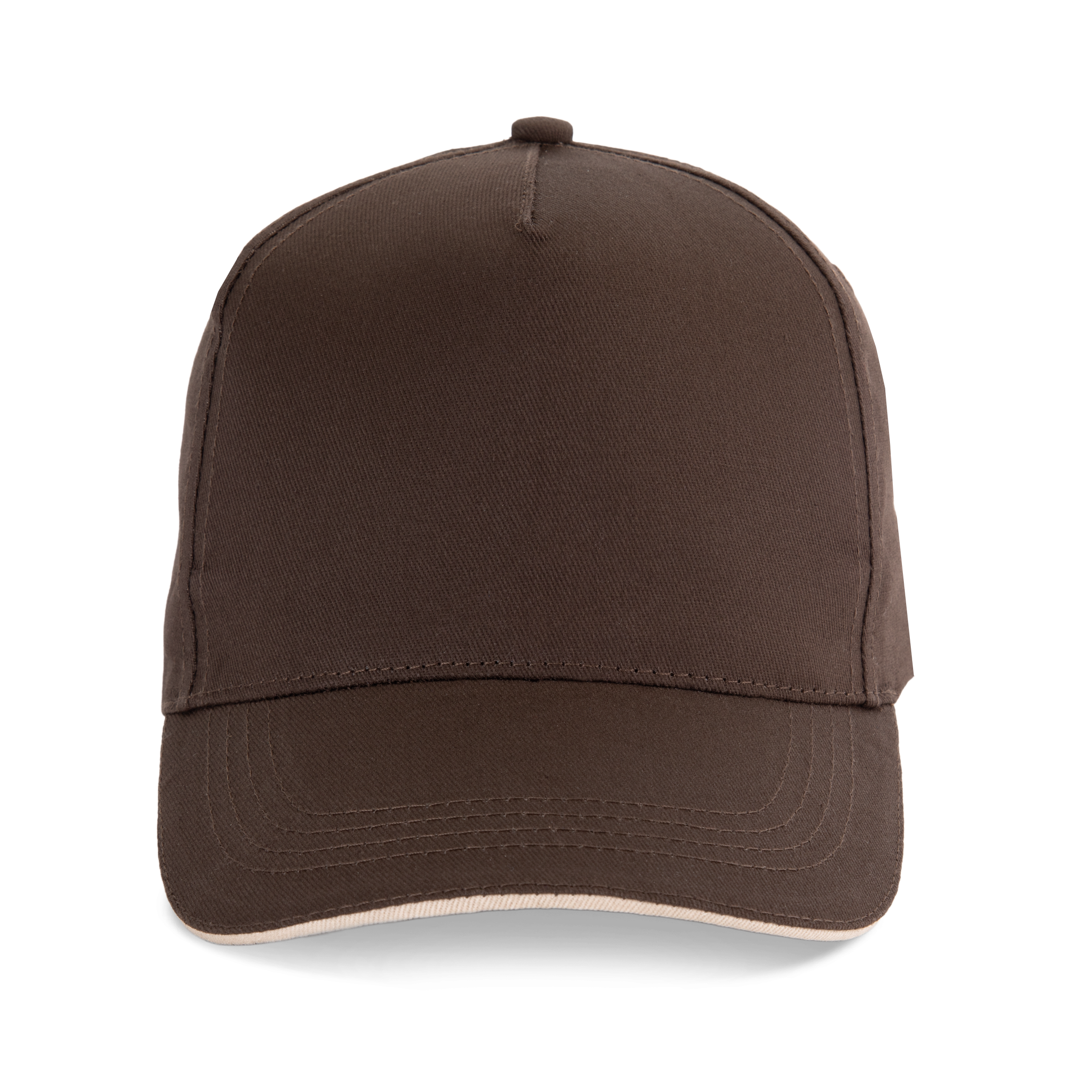 Image of CASQUETTE SANDWICH CONTRASTÉ - 5 PANNEAUX - KP130 TOPTEX-CHOCOLATE-BEIGE