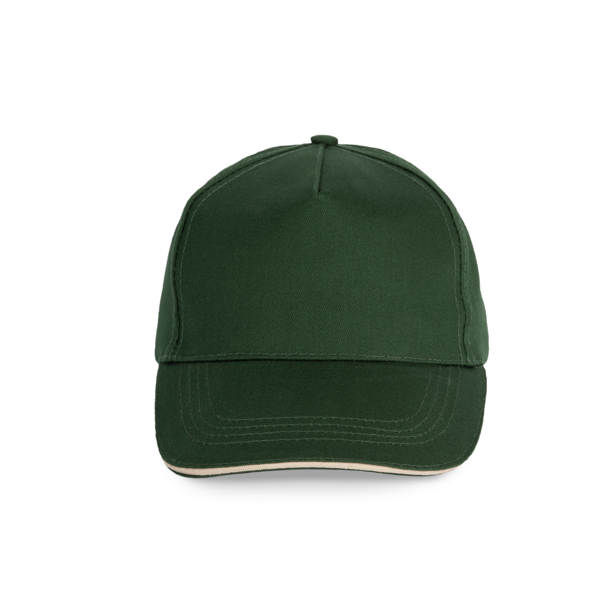 CASQUETTE SANDWICH CONTRASTÉ - 5 PANNEAUX - KP130 TOPTEX-FOREST-GREEN-BEIGE