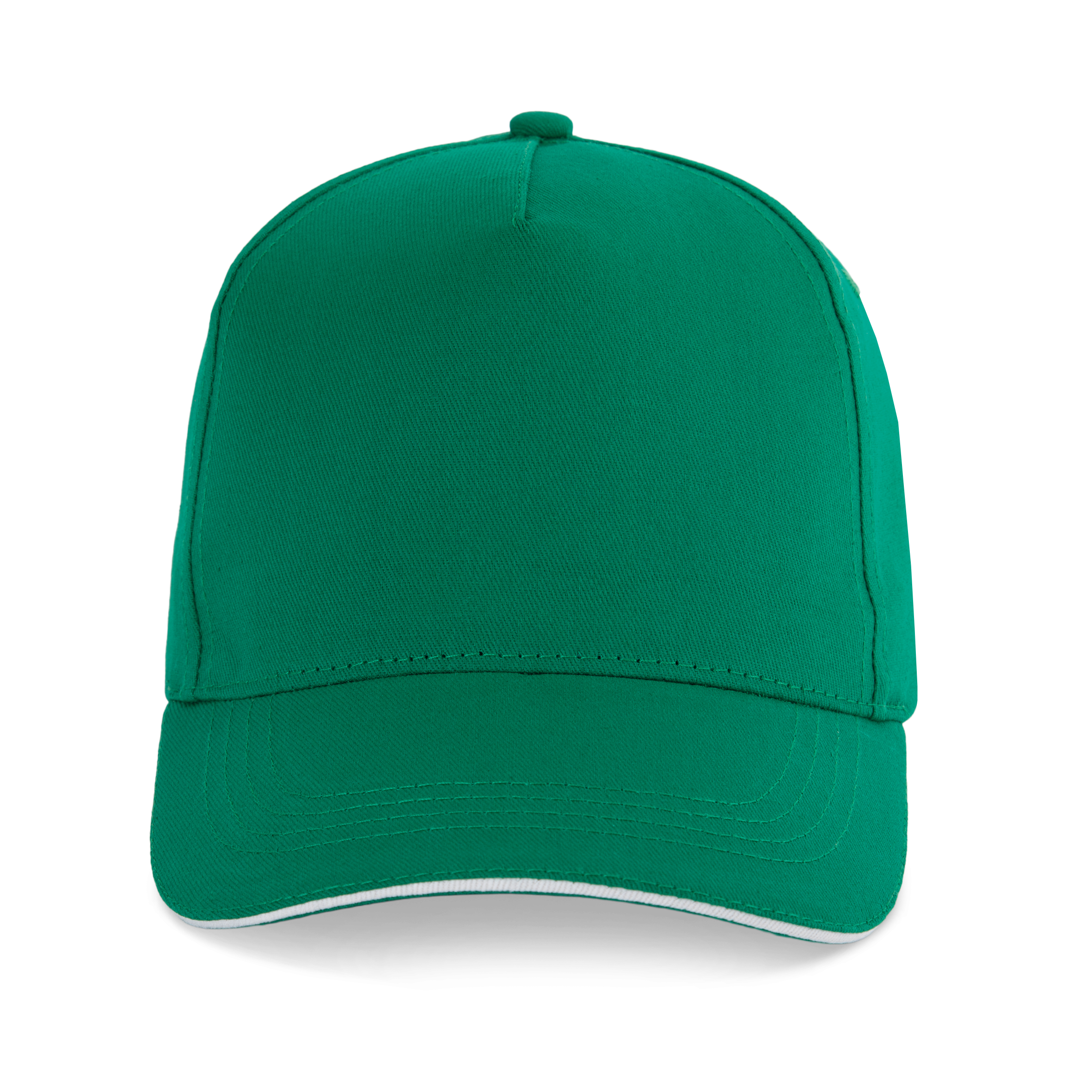 Image of CASQUETTE SANDWICH CONTRASTÉ - 5 PANNEAUX - KP130 TOPTEX-KELLY-GREEN-WHITE
