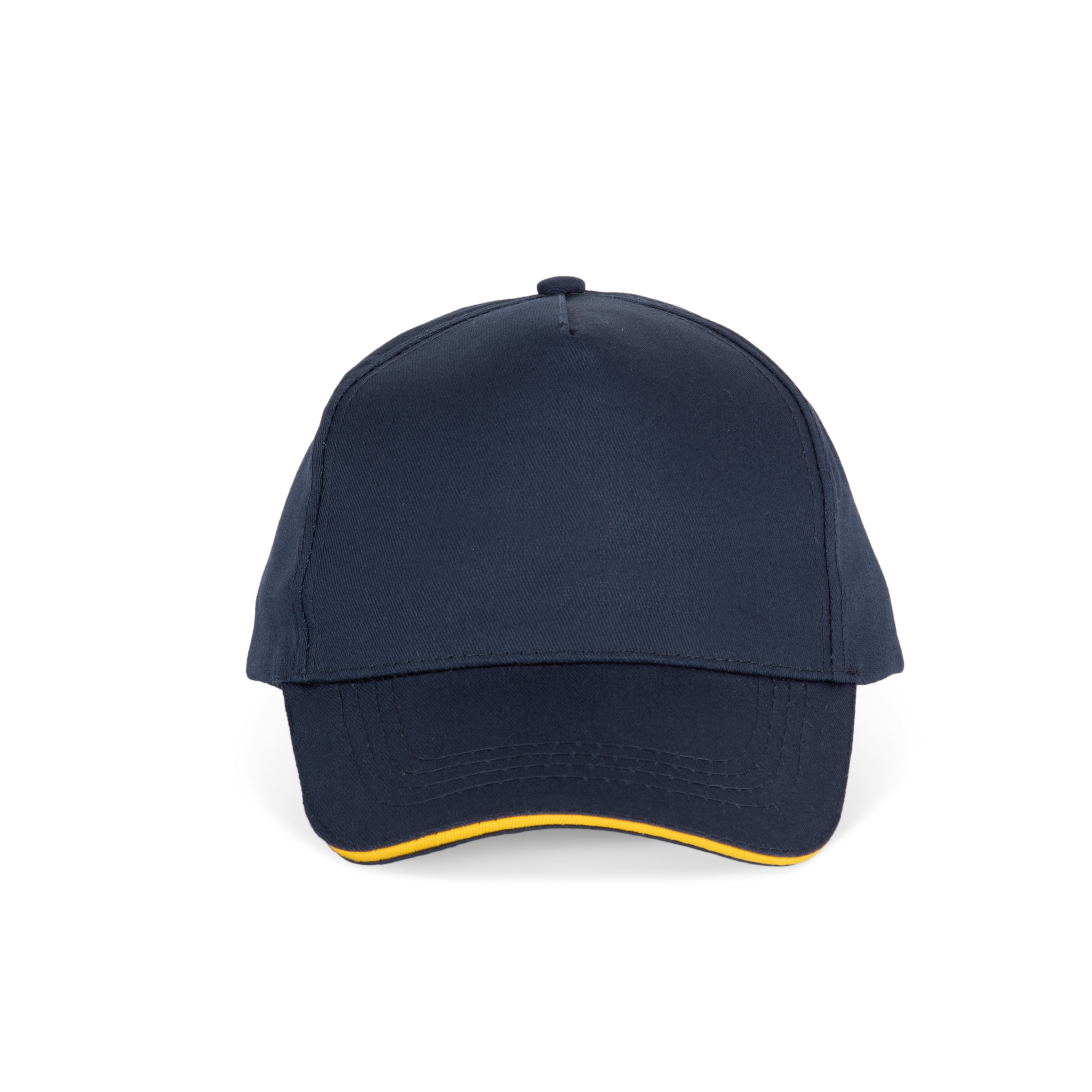 Image of CASQUETTE SANDWICH CONTRASTÉ - 5 PANNEAUX - KP130 TOPTEX-NAVY-YELLOW