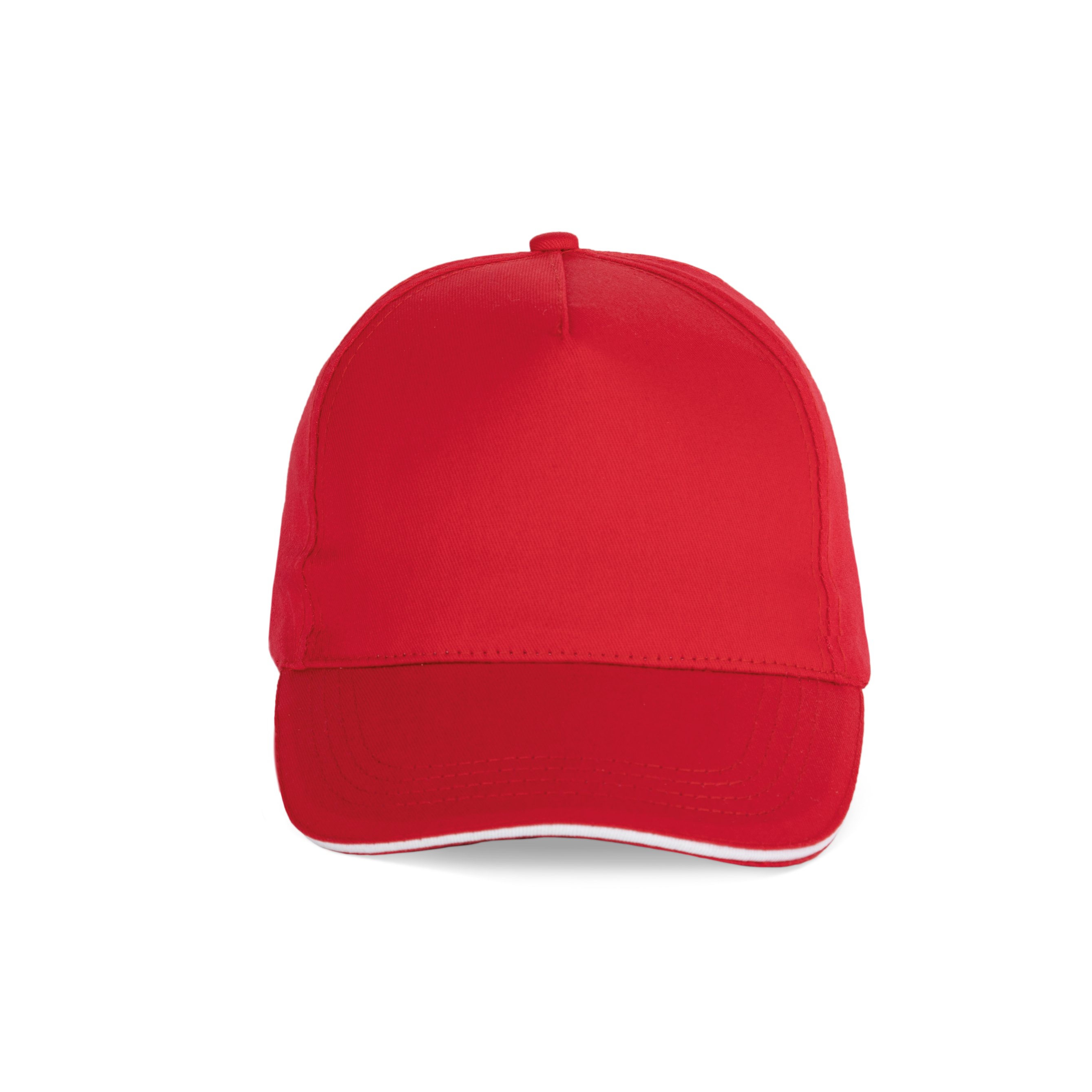Image of CASQUETTE SANDWICH CONTRASTÉ - 5 PANNEAUX - KP130 TOPTEX-RED-WHITE