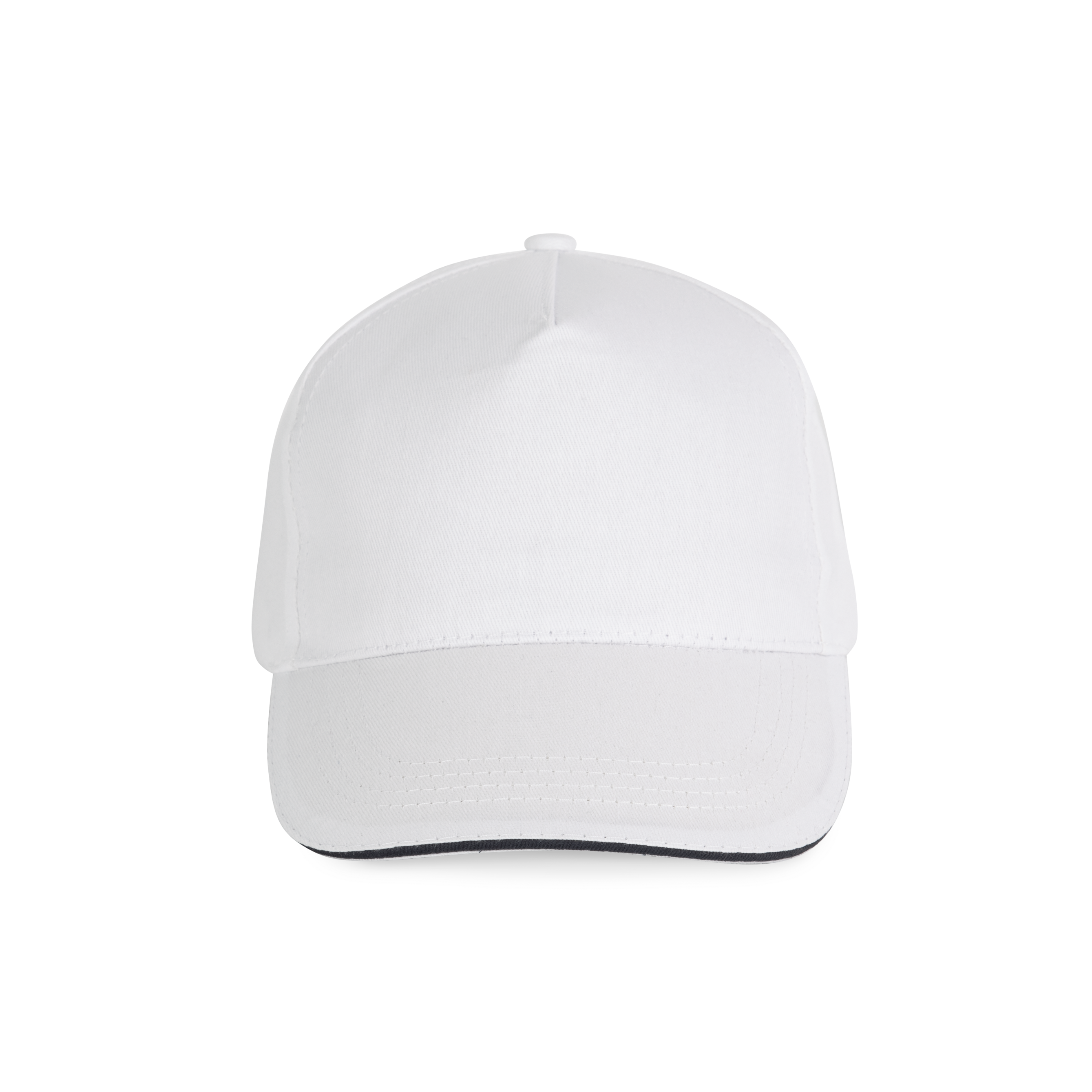 Image of CASQUETTE SANDWICH CONTRASTÉ - 5 PANNEAUX - KP130 TOPTEX-WHITE-NAVY