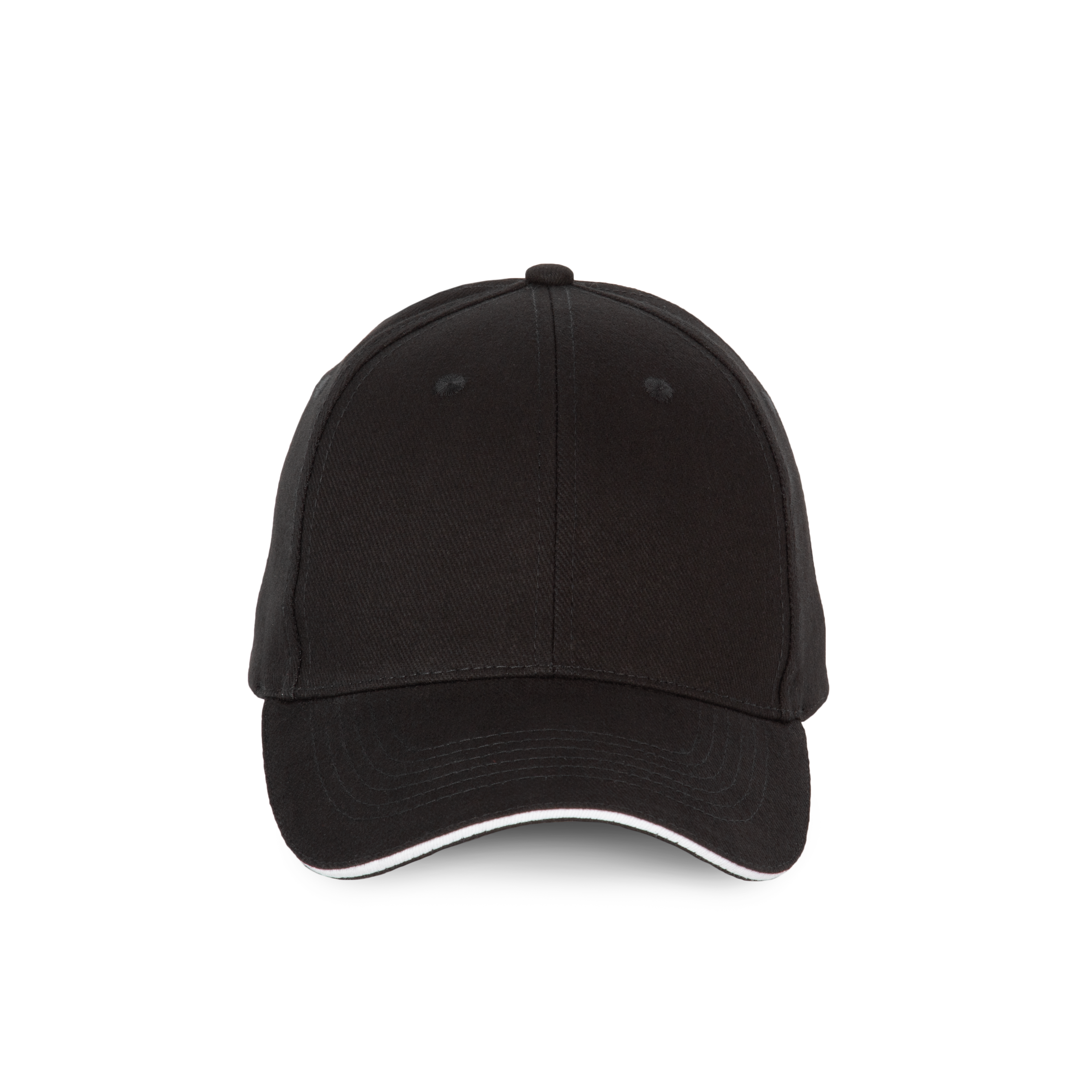 Image of CASQUETTE SANDWICH CONTRASTÉ - 6 PANNEAUX - KP185 TOPTEX-BLACK-WHITE