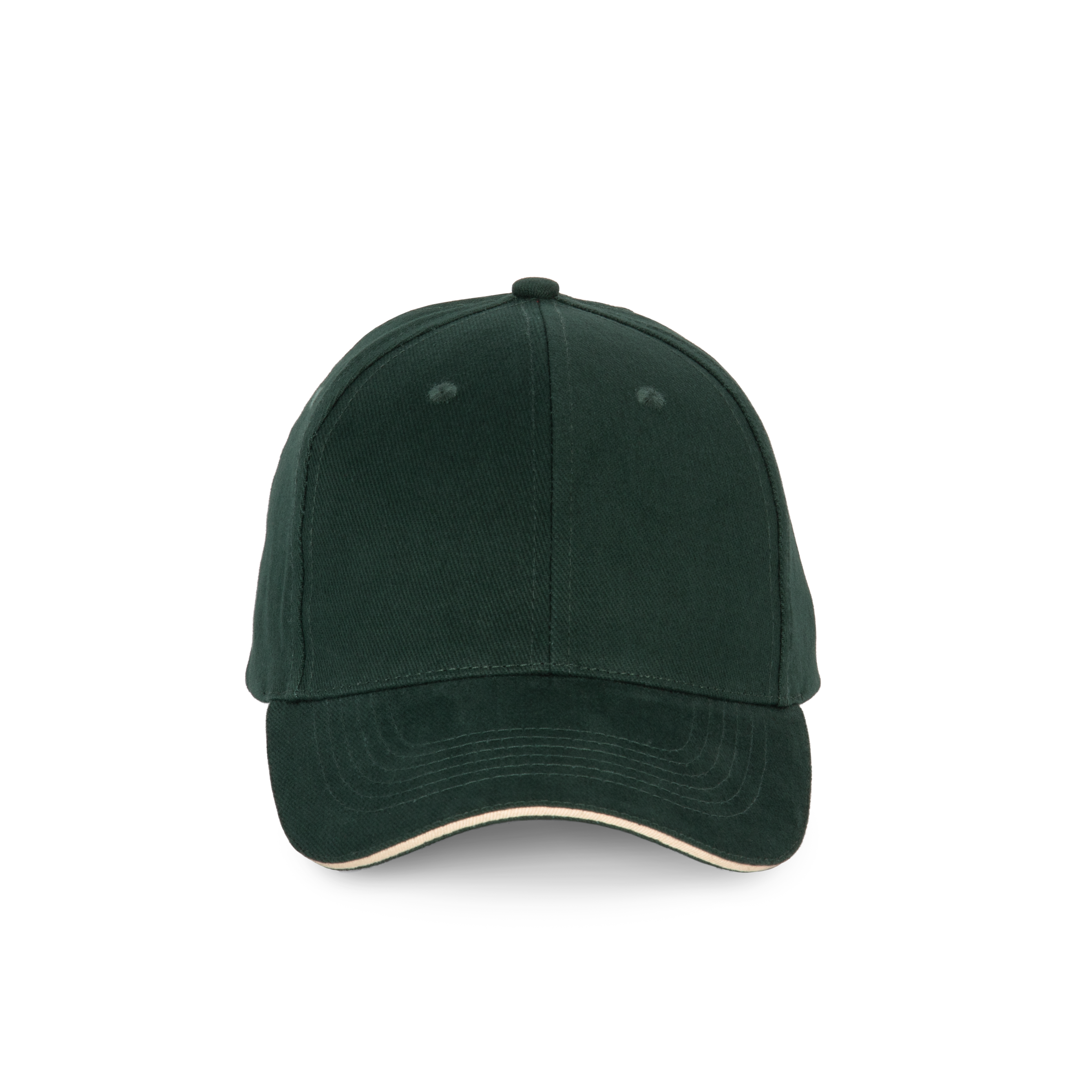 Image of CASQUETTE SANDWICH CONTRASTÉ - 6 PANNEAUX - KP185 TOPTEX-FOREST-GREEN-BEIGE