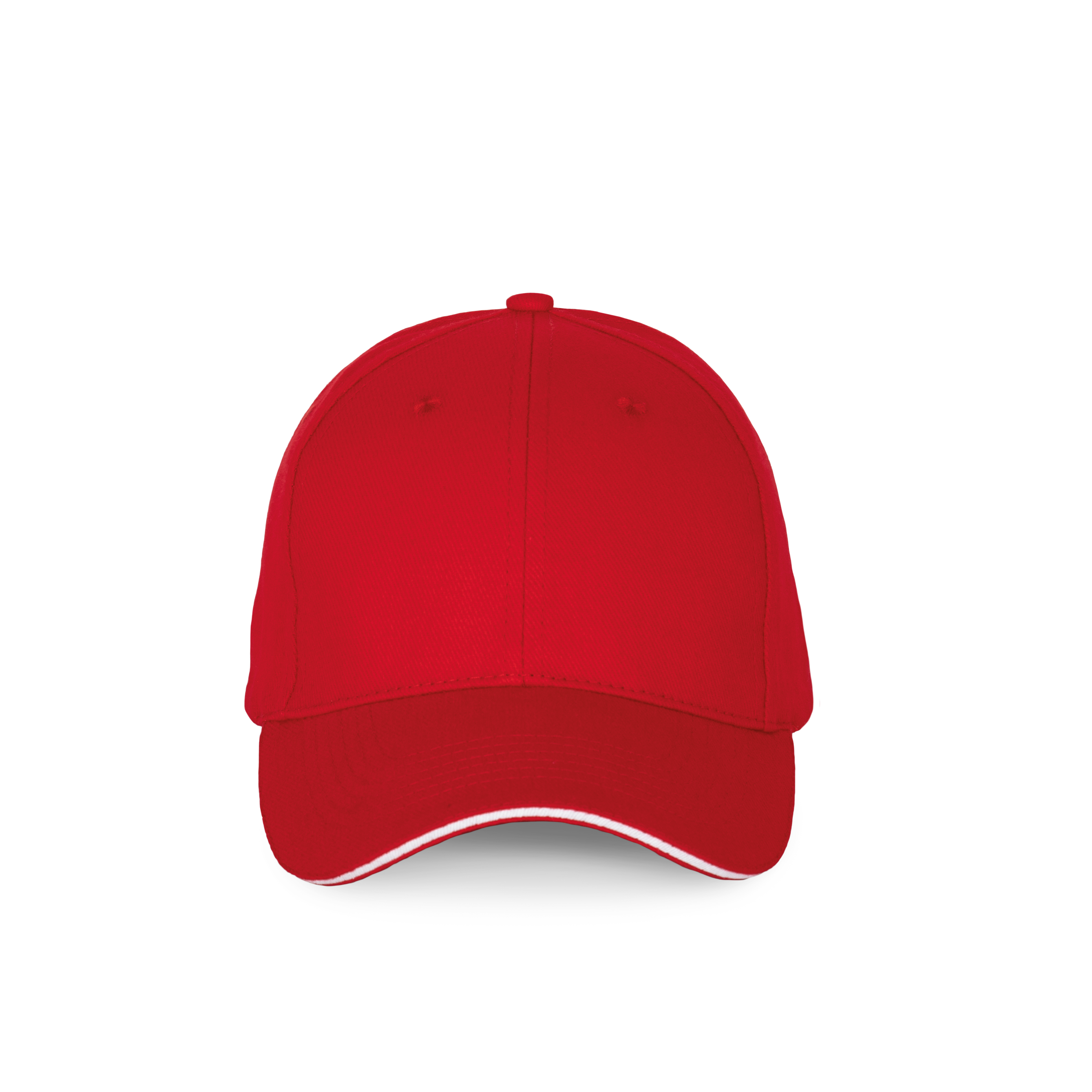Image of CASQUETTE SANDWICH CONTRASTÉ - 6 PANNEAUX - KP185 TOPTEX-RED-WHITE