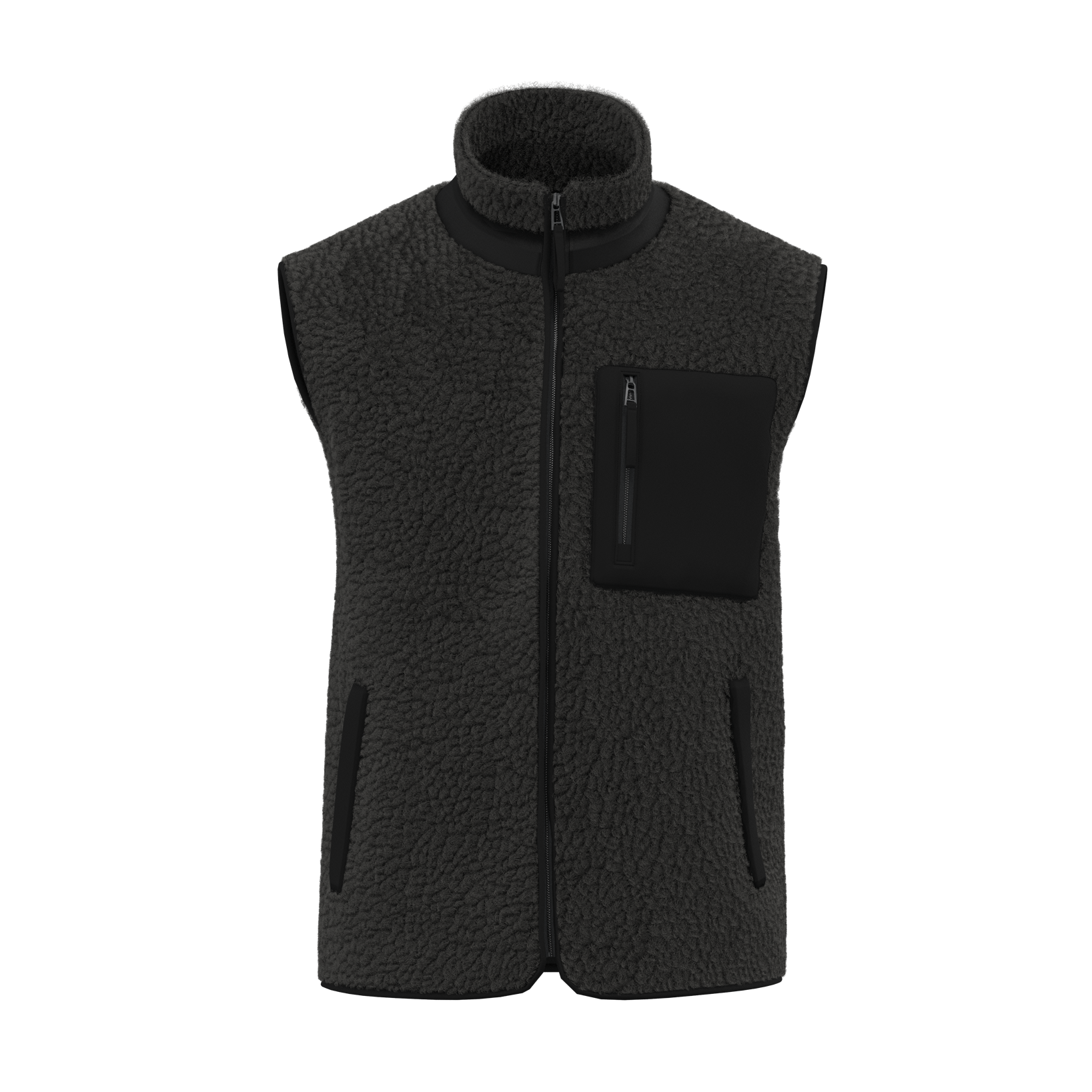 Image of BODYWARMER ÉCORESPONSABLE EN SHERPA UNISEXE - NS624 TOPTEX-BLACK