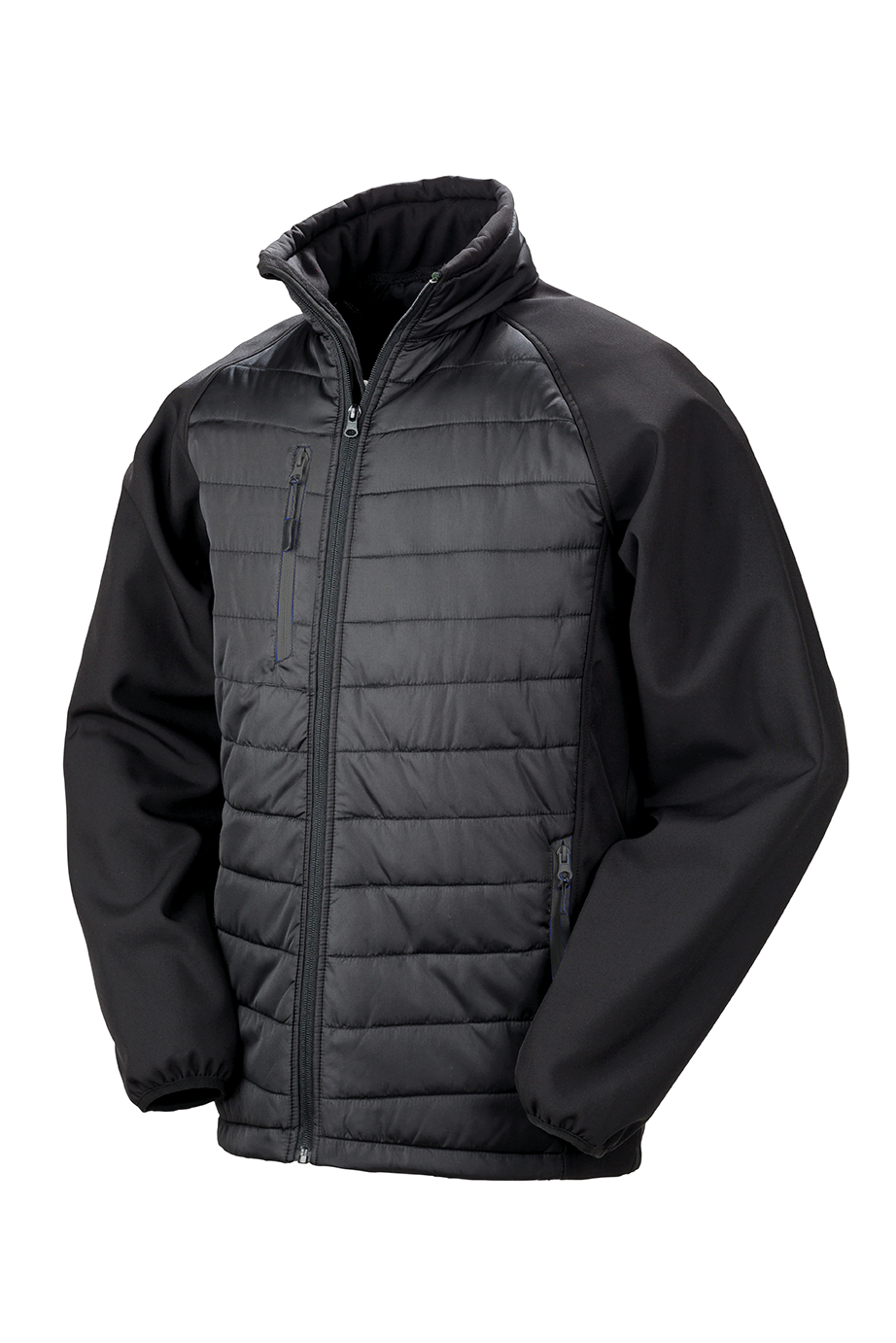 Image of R237X VESTE SOFTSHELL REMBOURREE BLACK COMPASS RECYCLEE RESULT-BLACK-GREY