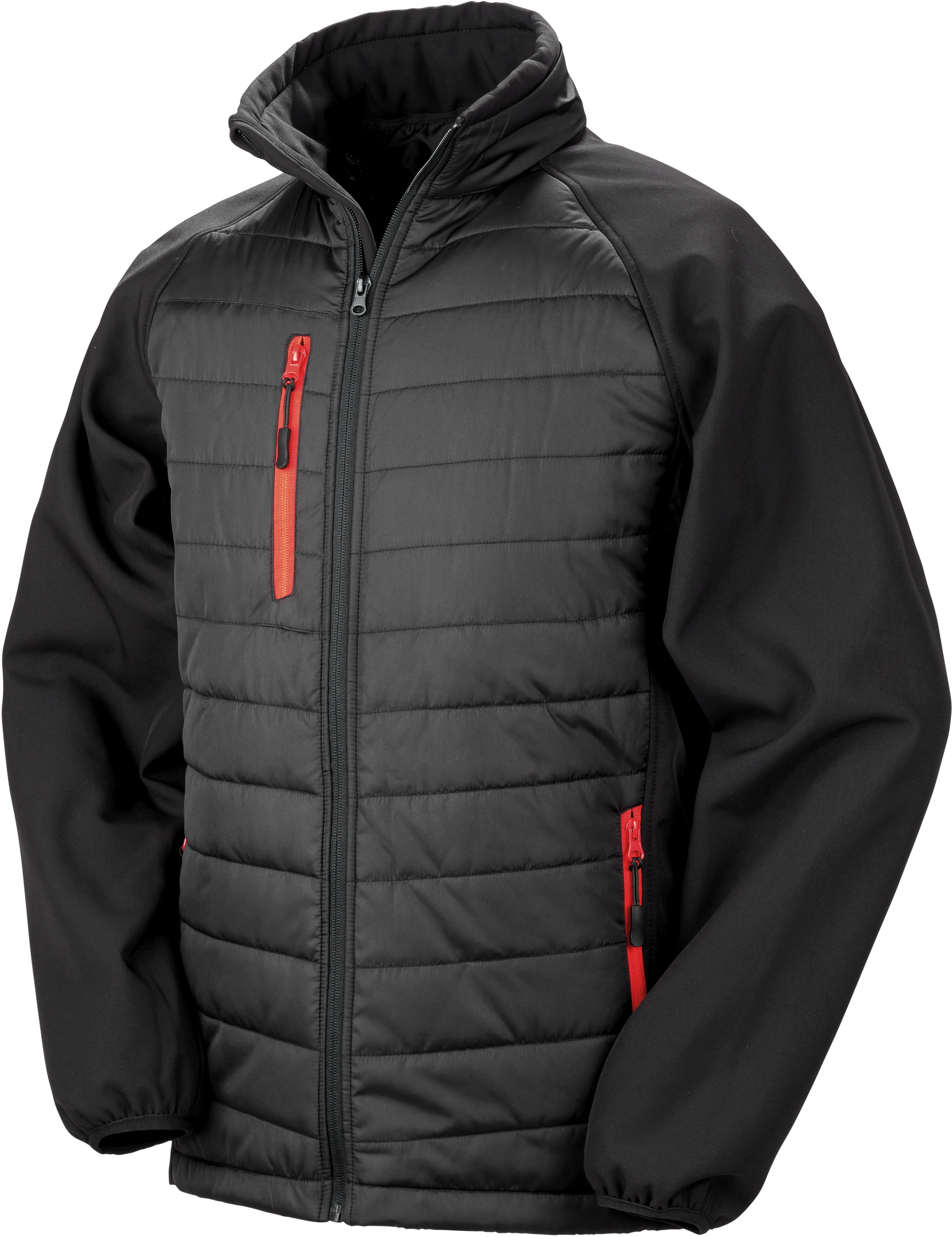 R237X VESTE SOFTSHELL REMBOURREE BLACK COMPASS RECYCLEE RESULT-BLACK-GREY