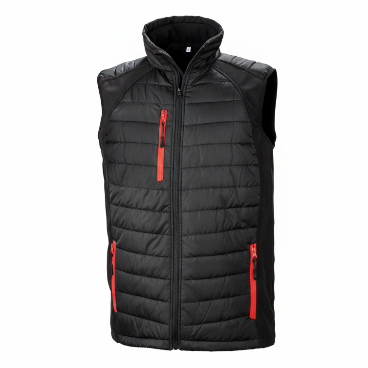 Image of R238X GILET SOFTSHELL REMBOURRE BLACK COMPASS RECYCLE RESULT-BLACK-GREY