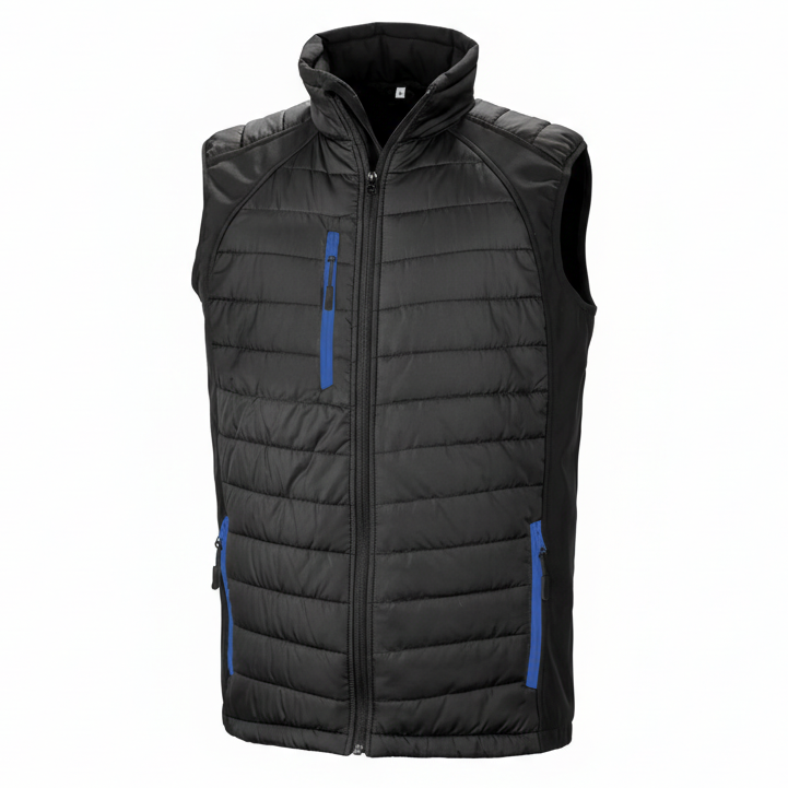 Image of R238X GILET SOFTSHELL REMBOURRE BLACK COMPASS RECYCLE RESULT-BLACK-GREY