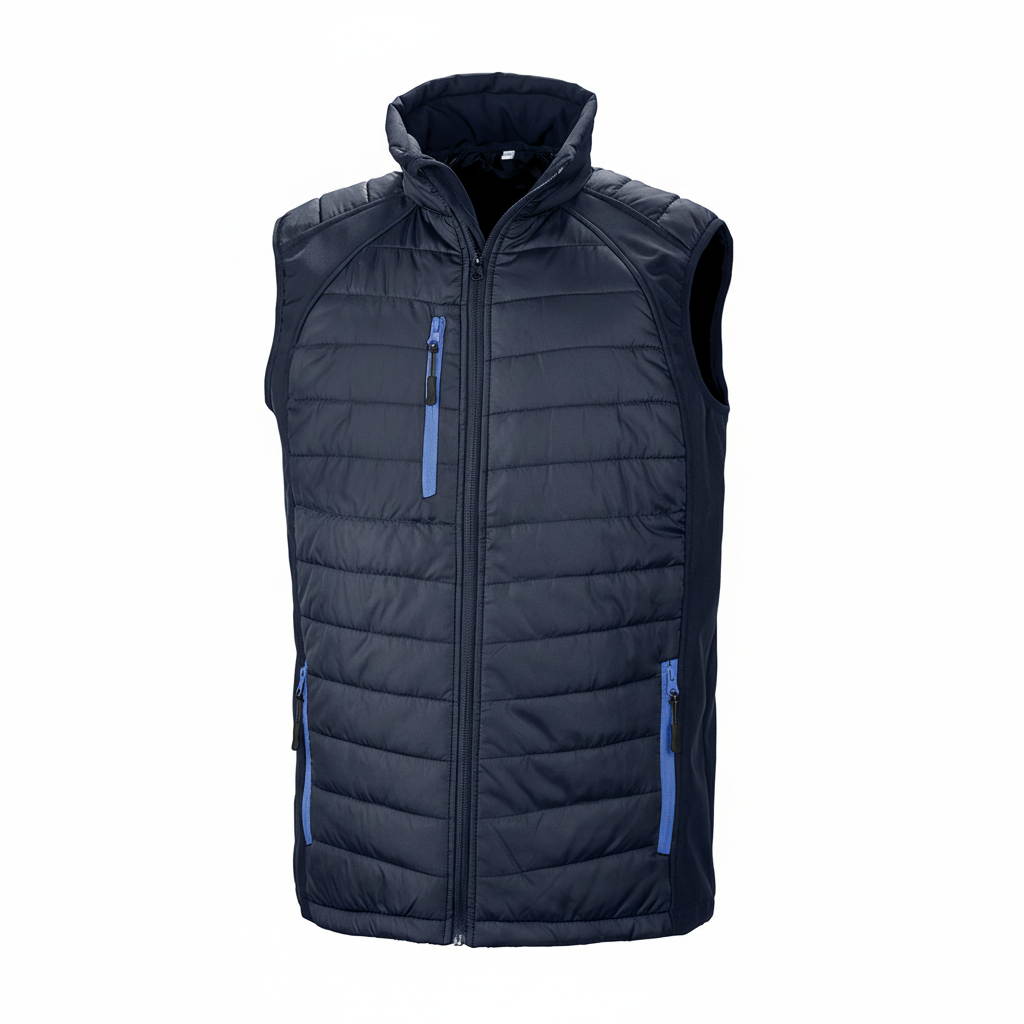 Image of R238X GILET SOFTSHELL REMBOURRE BLACK COMPASS RECYCLE RESULT-BLACK-LIME