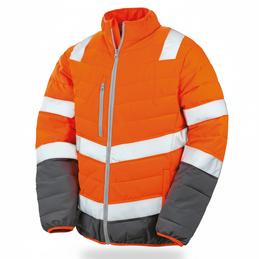 R325M VESTE DE SECURITE TOUCHER DOUX RESULT-FLUORESCENT-ORANGE-GREY