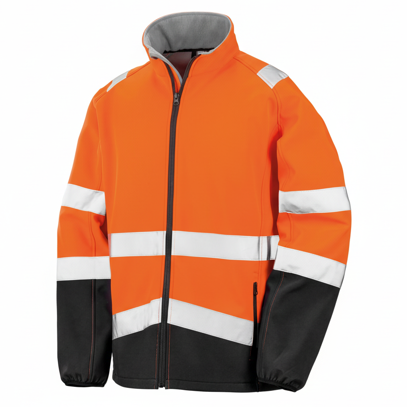 Image of R450X VESTE SOFTSHELL RESULT-FLUORESCENT-ORANGE-BLACK