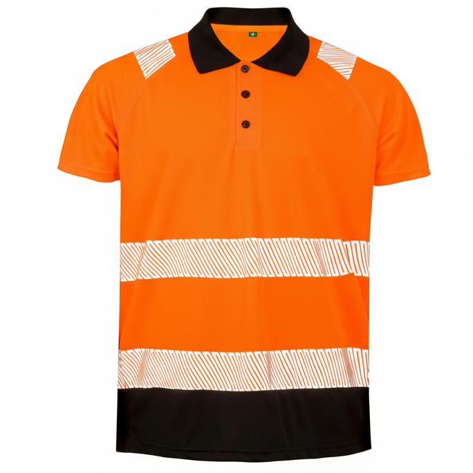 Image of R501X POLO DE SECURITE RECYCLE RESULT-ORANGE_BLACK