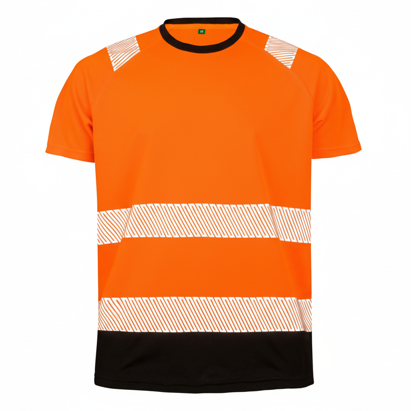 Image of R502X T SHIRT DE SECURITE RECYCLE RESULT,-ORANGE_BLACK
