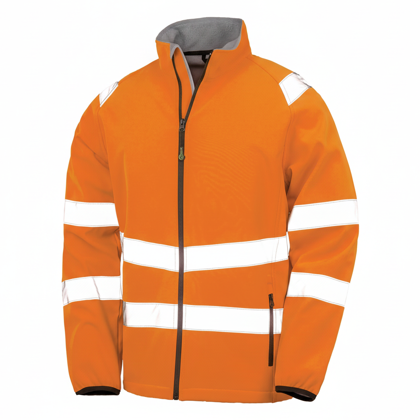 Image of R505X VESTE SOFTSHELL DE SECURITE RECYCLEE RESULT-FLUORESCENT-ORANGE