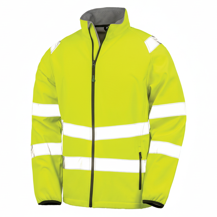 Image of R505X VESTE SOFTSHELL DE SECURITE RECYCLEE RESULT-FLUORESCENT-ORANGE