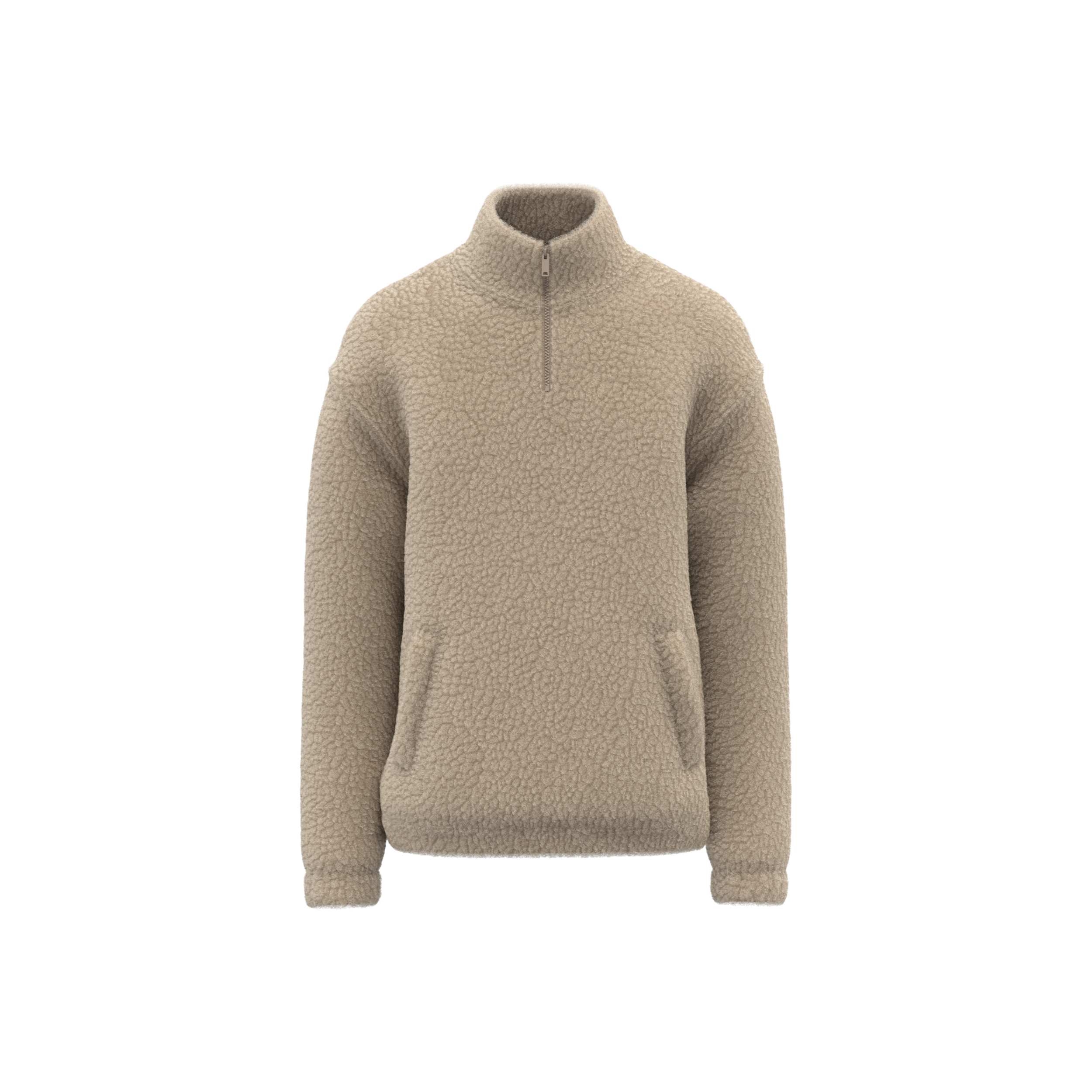 Image of SWEAT-SHIRT 1/4 ZIP À ÉPAULES TOMBANTES EN SHERPA UNISEXE - SP403 TOPTEX-BLACK