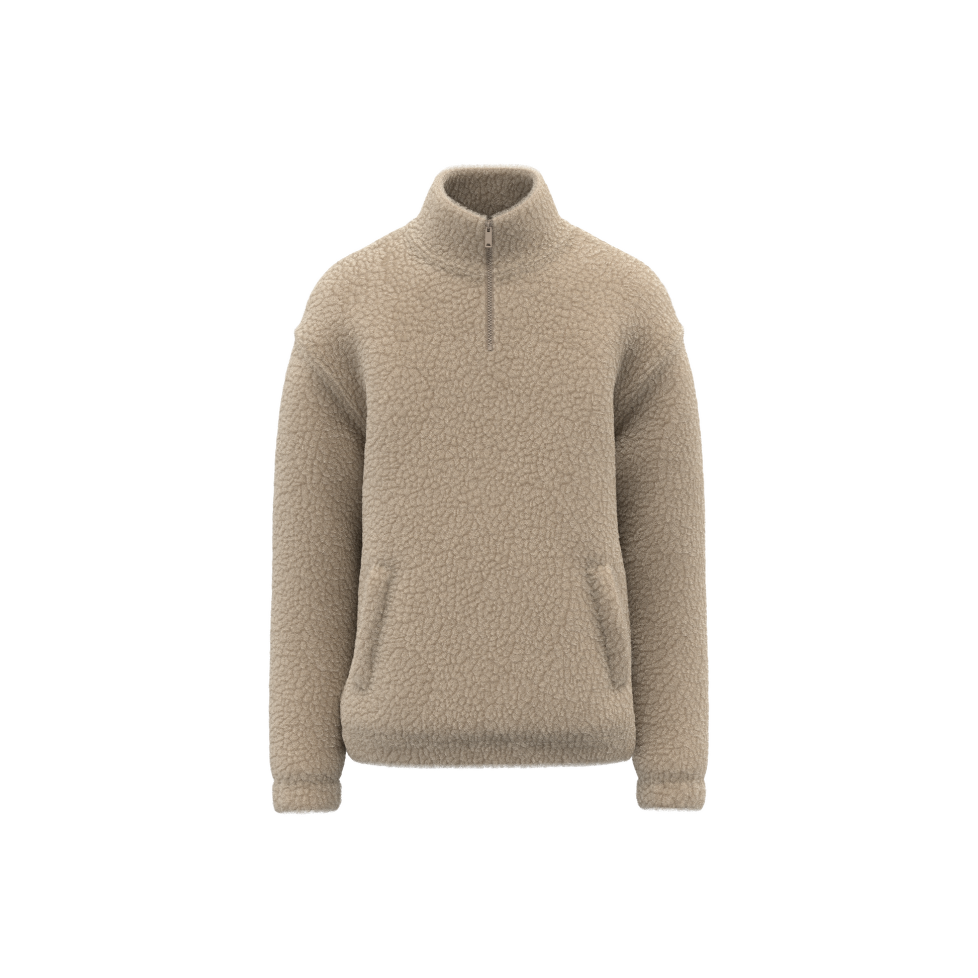 SWEAT-SHIRT 1/4 ZIP À ÉPAULES TOMBANTES EN SHERPA UNISEXE - SP403 TOPTEX-BLACK