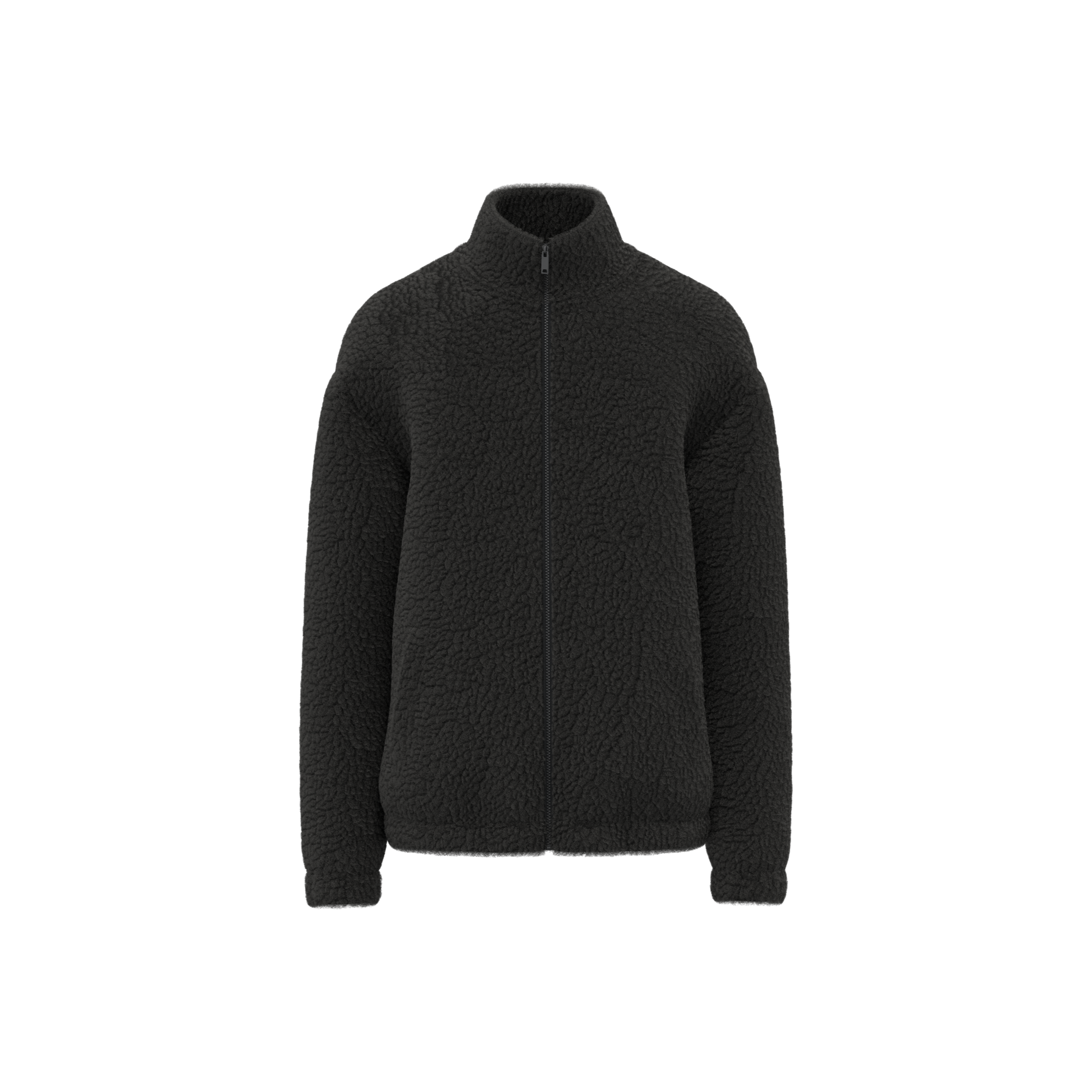 Image of SWEAT-SHIRT ZIPPÉ À ÉPAULES TOMBANTES EN SHERPA UNISEXE - SP404 TOPTEX-BLACK