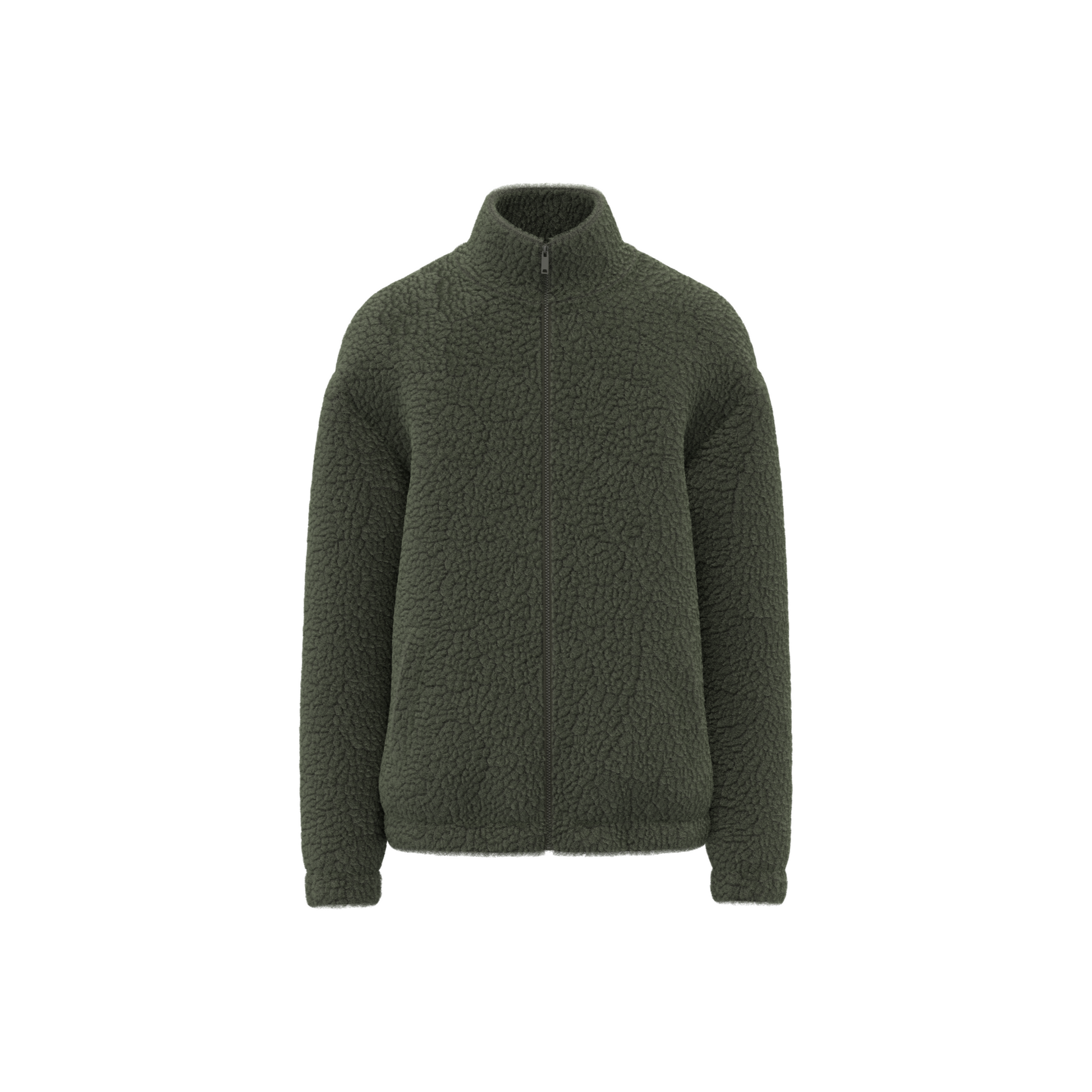 SWEAT-SHIRT ZIPPÉ À ÉPAULES TOMBANTES EN SHERPA UNISEXE - SP404 TOPTEX-BLACK