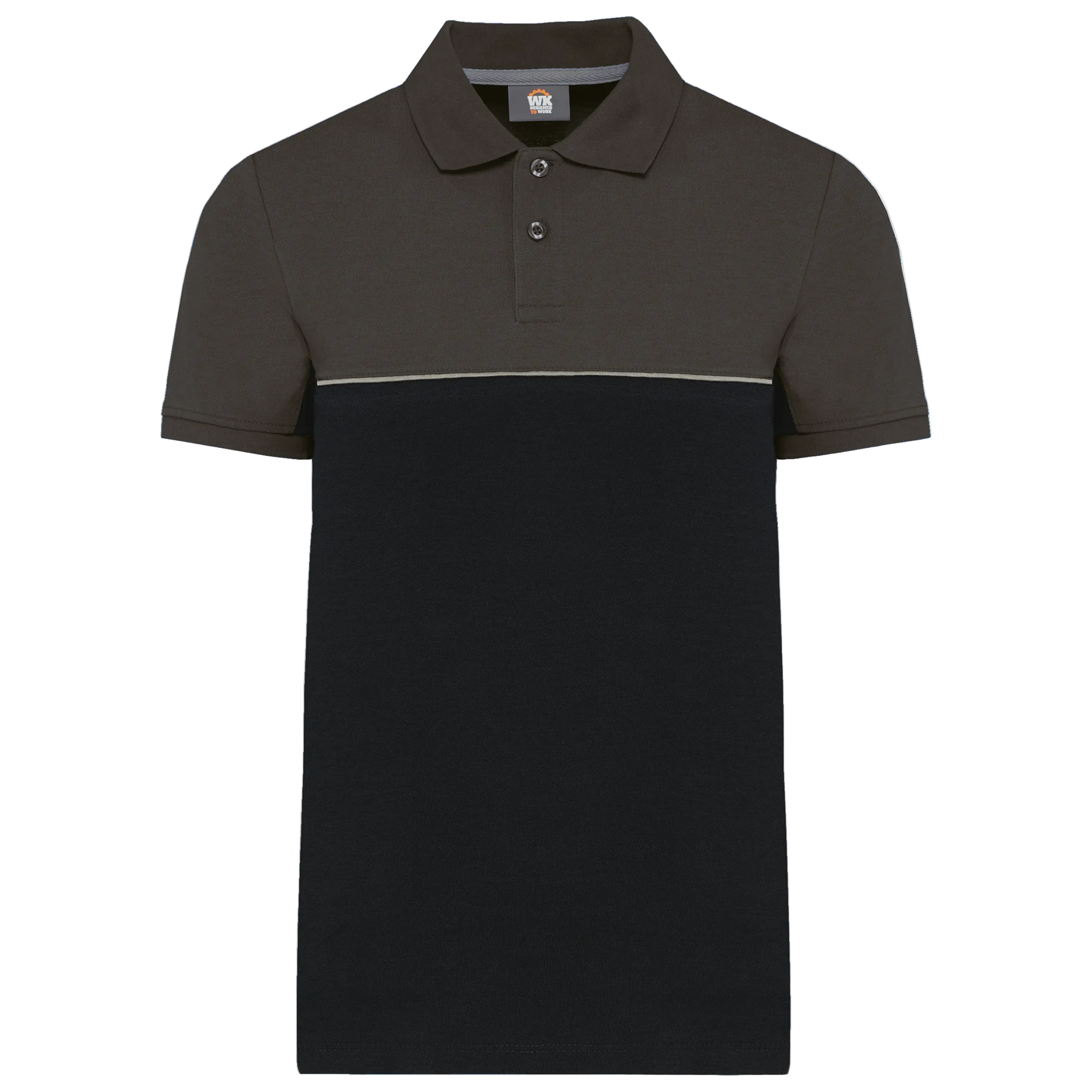 Image of POLO BICOLORE ÉCORESPONSABLE MANCHES COURTES UNISEXE - WK210 TOPTEX-BLACK-DARK-GREY