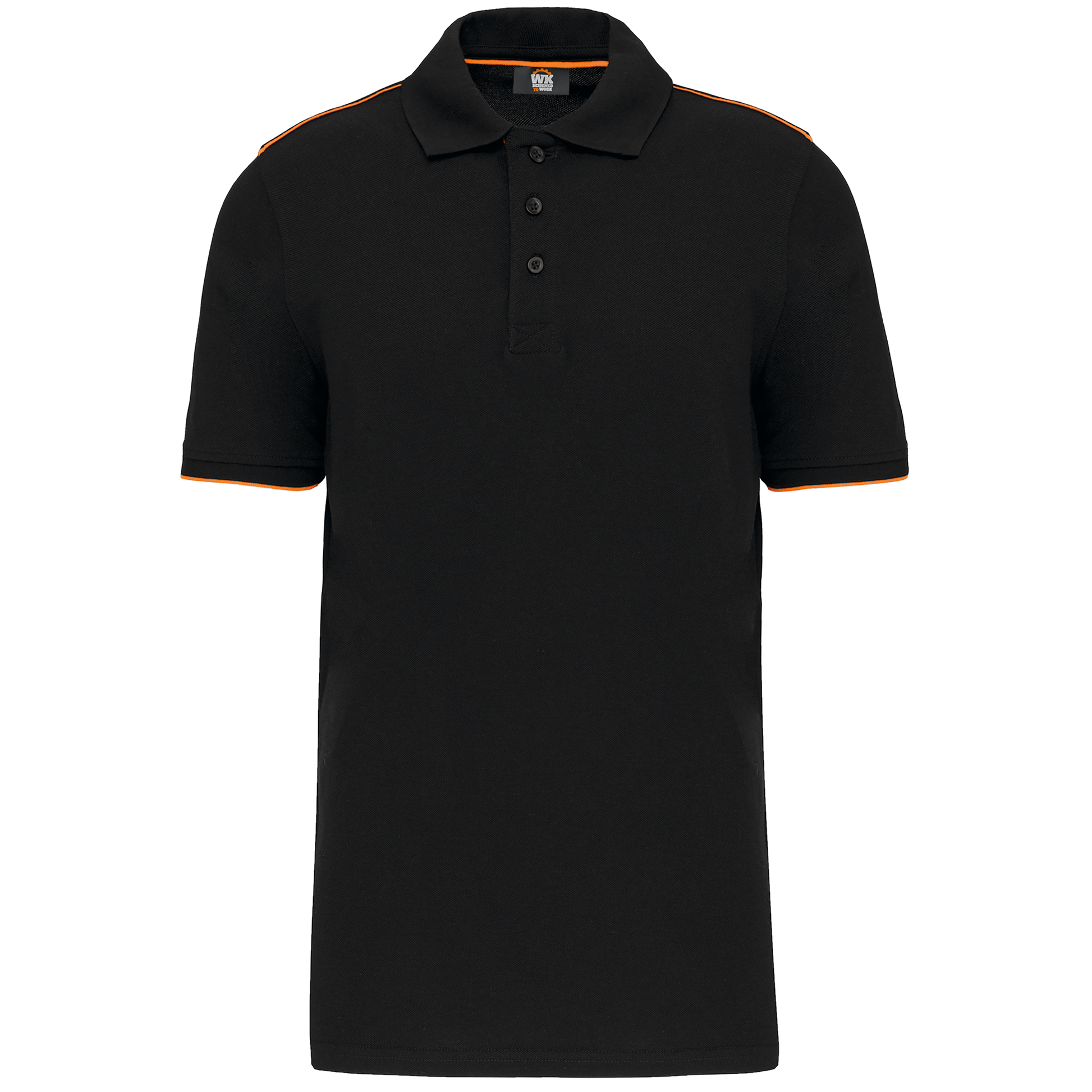 POLO DAY TO DAY CONTRASTÉ MANCHES COURTES HOMME - WK270 TOPTEX-BLACK-KELLY-GREEN