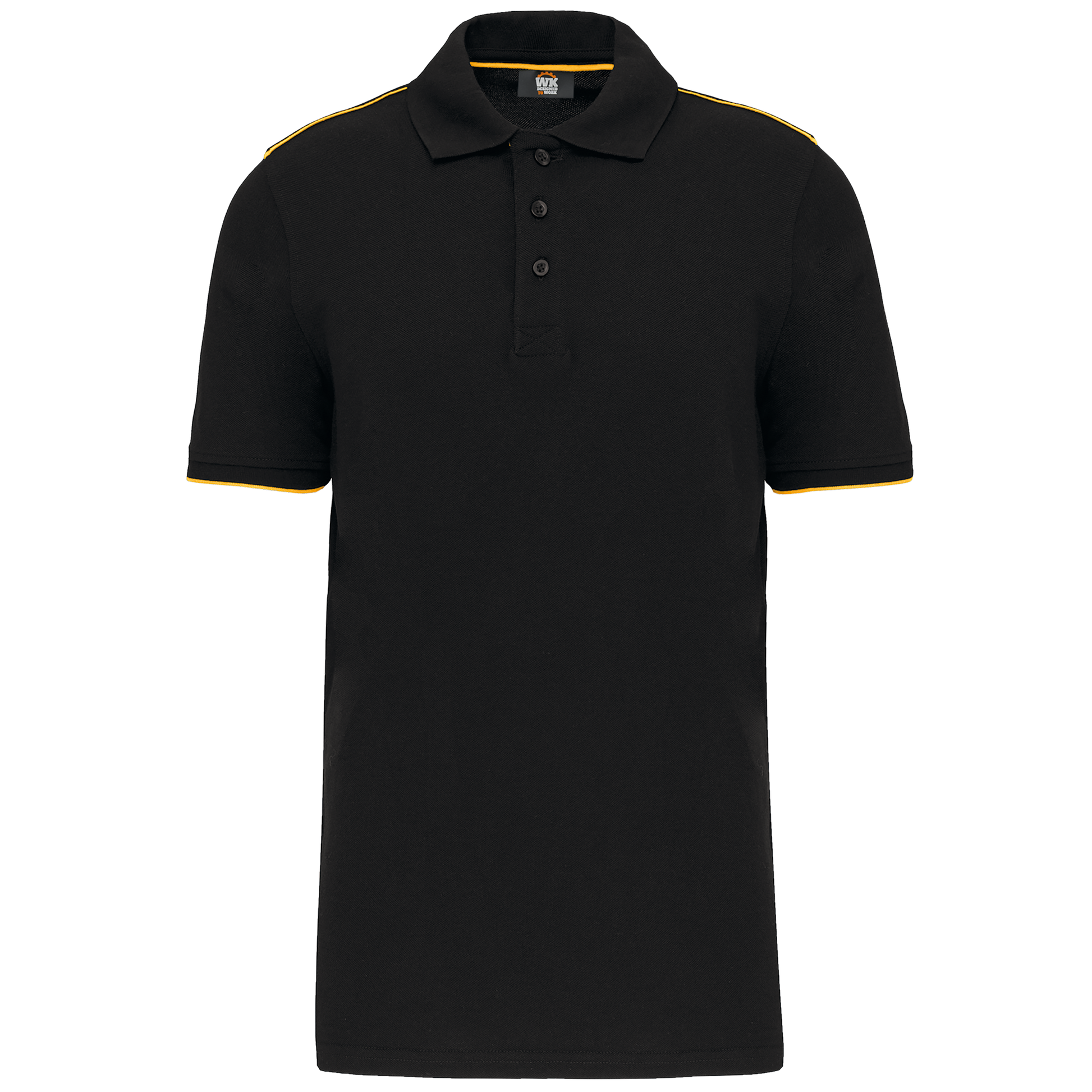 POLO DAY TO DAY CONTRASTÉ MANCHES COURTES HOMME - WK270 TOPTEX-BLACK-KELLY-GREEN