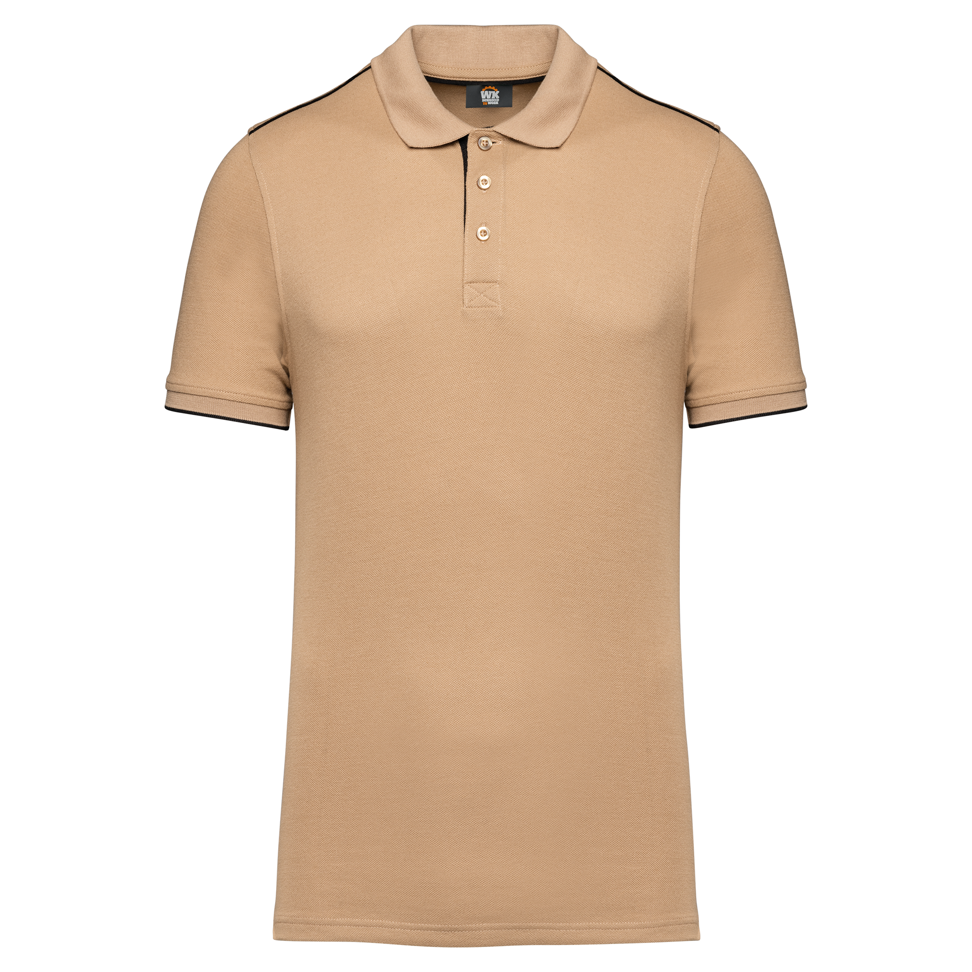 POLO DAY TO DAY CONTRASTÉ MANCHES COURTES HOMME - WK270 TOPTEX-BLACK-KELLY-GREEN