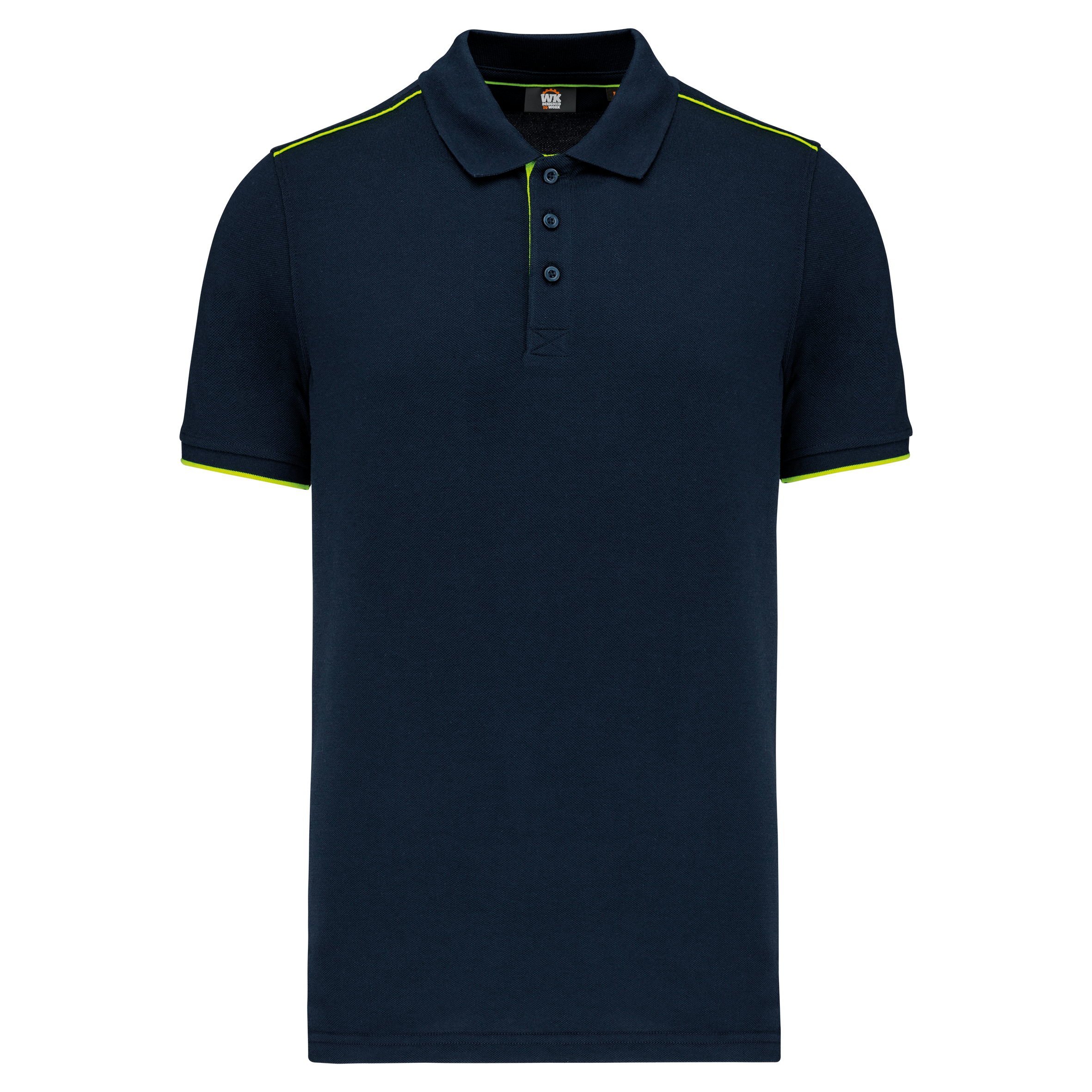 Image of POLO DAY TO DAY CONTRASTÉ MANCHES COURTES HOMME - WK270 TOPTEX-BLACK-KELLY-GREEN