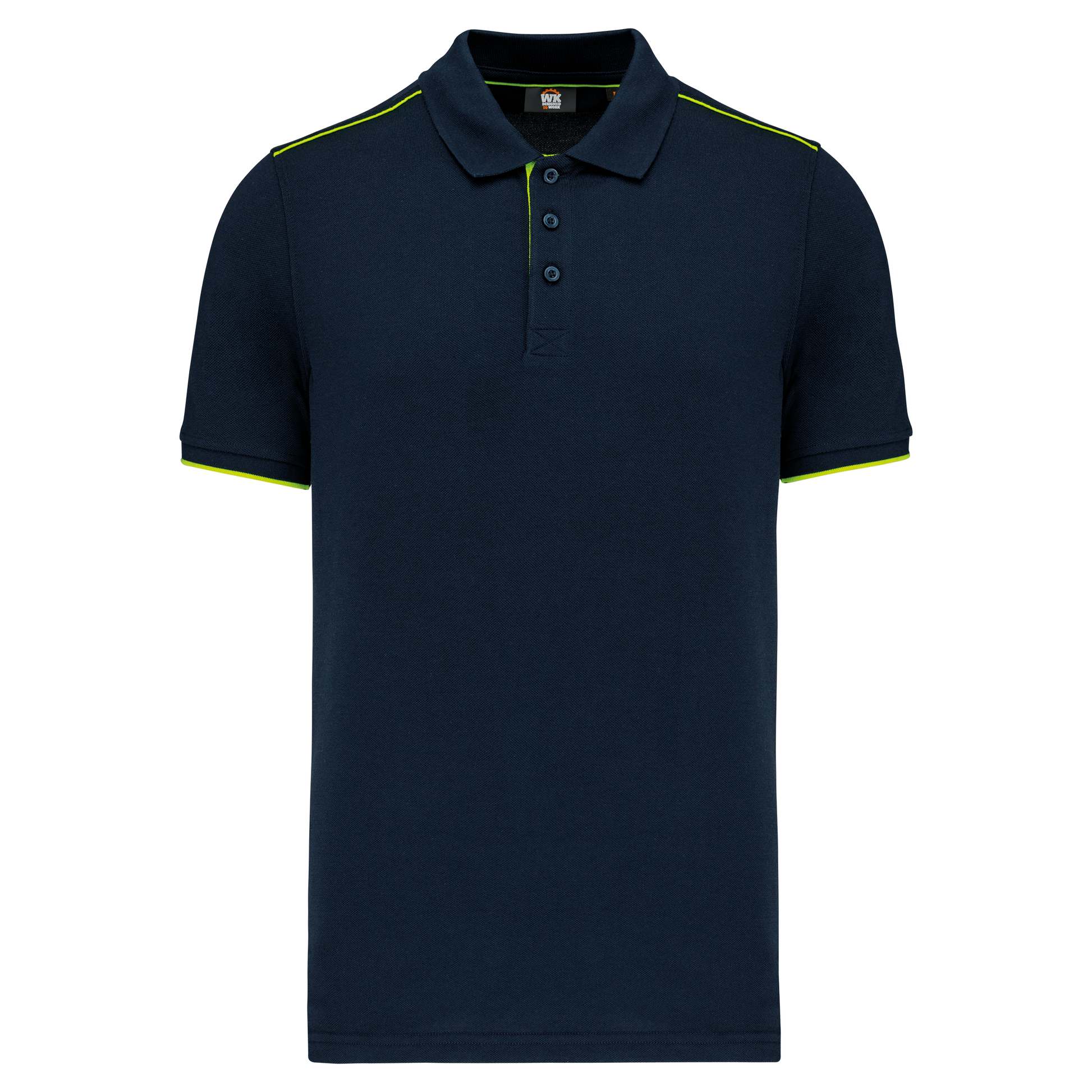 POLO DAY TO DAY CONTRASTÉ MANCHES COURTES HOMME - WK270 TOPTEX-BLACK-KELLY-GREEN