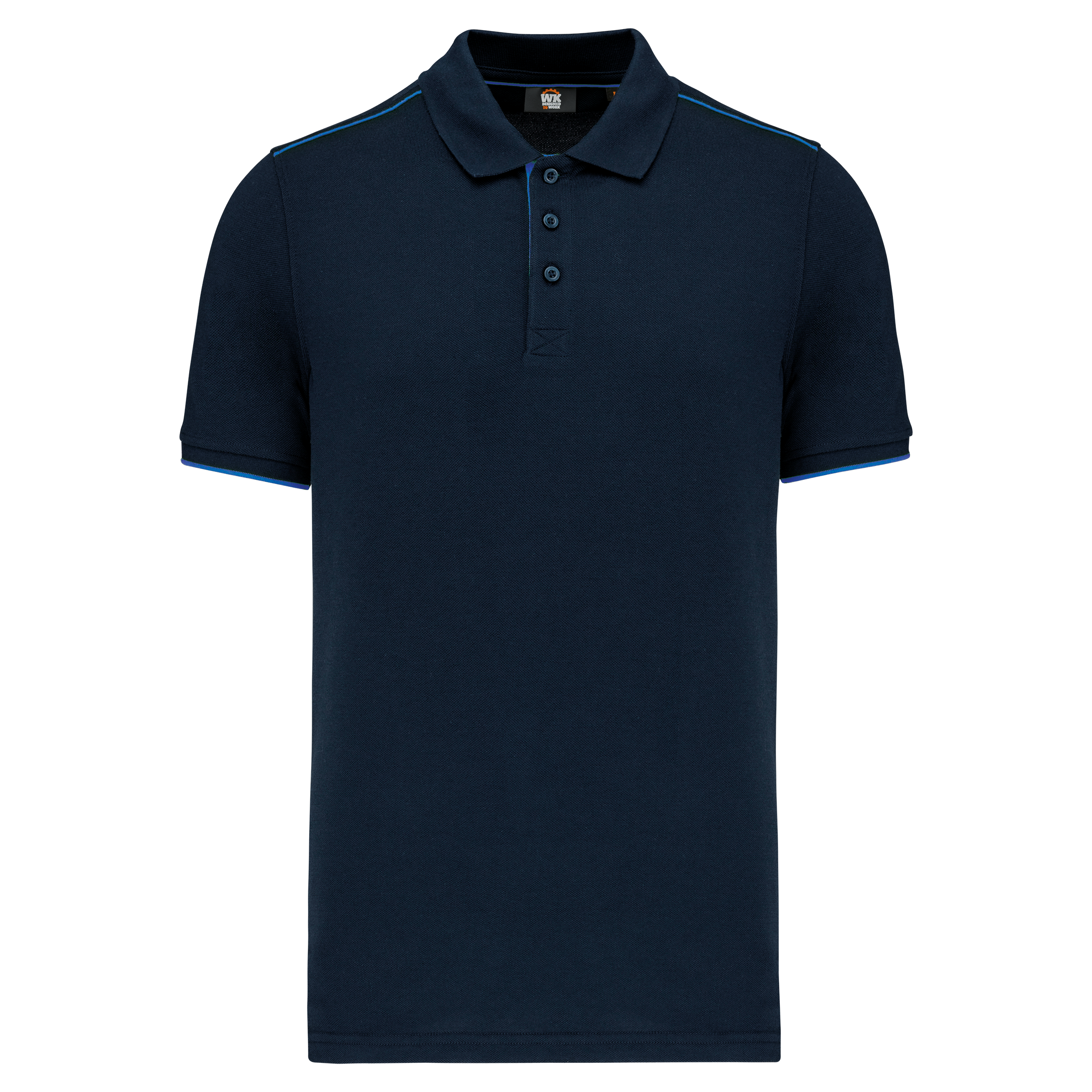 Image of POLO DAY TO DAY CONTRASTÉ MANCHES COURTES HOMME - WK270 TOPTEX-BLACK-ORANGE