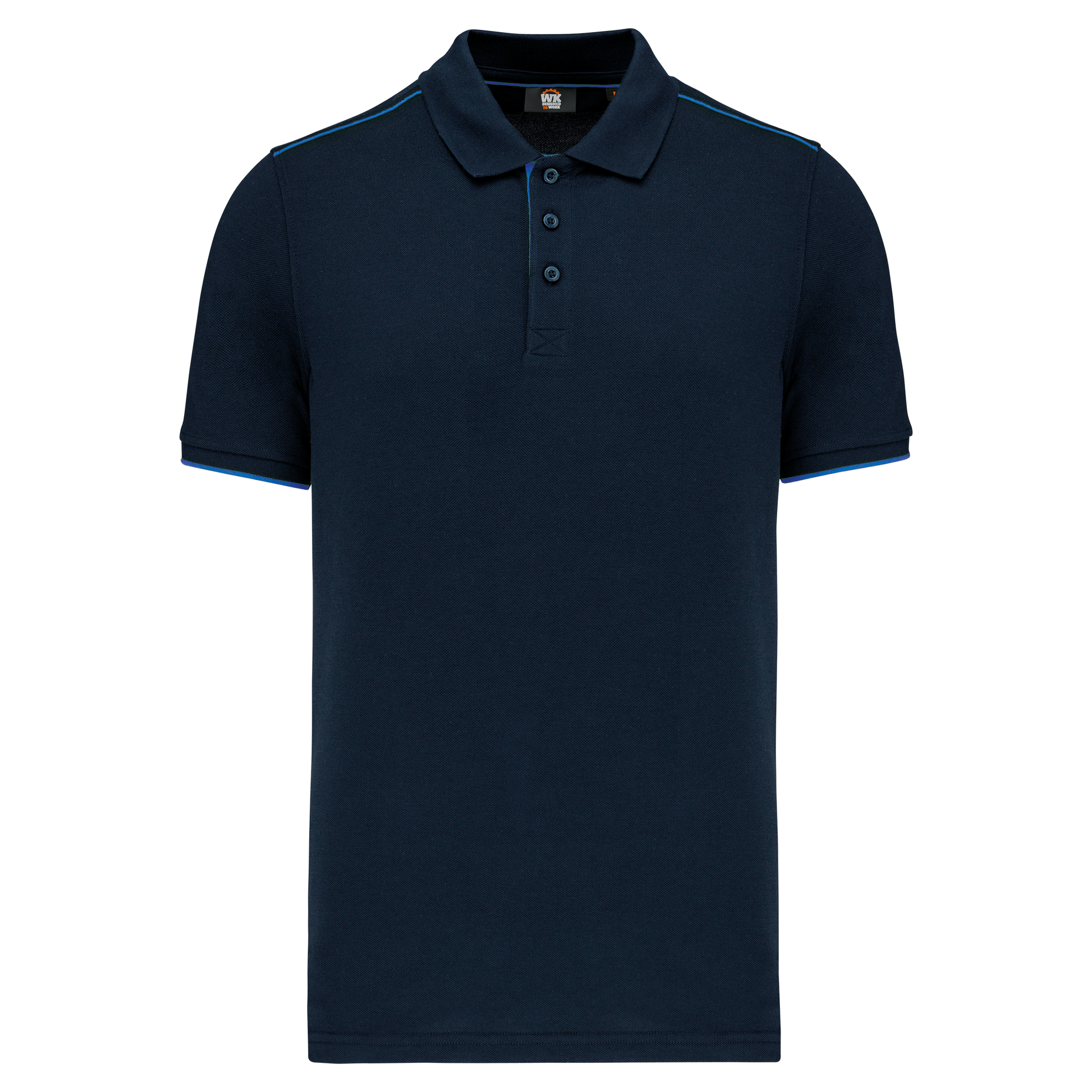 POLO DAY TO DAY CONTRASTÉ MANCHES COURTES HOMME - WK270 TOPTEX-BLACK-ORANGE