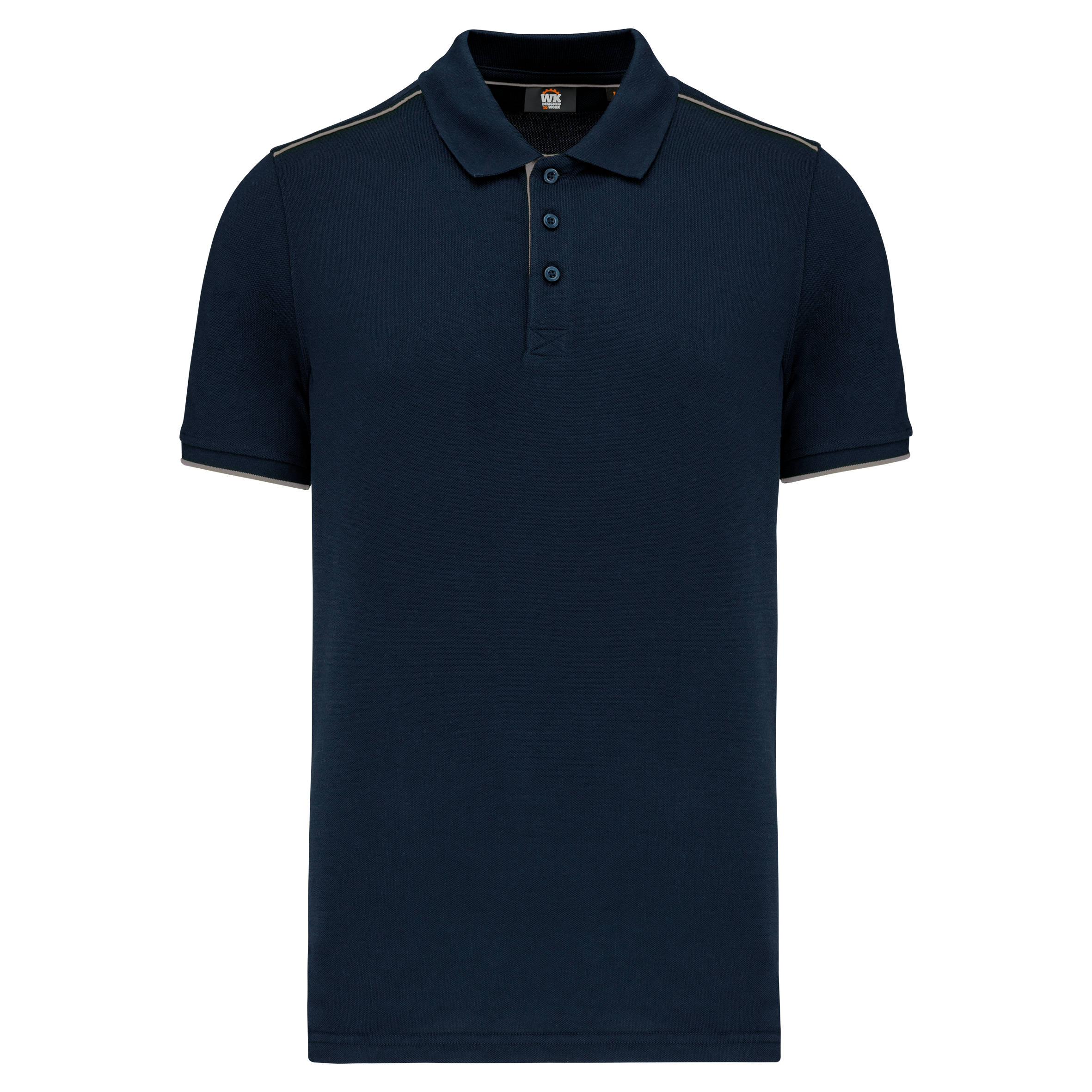 Image of POLO DAY TO DAY CONTRASTÉ MANCHES COURTES HOMME - WK270 TOPTEX-BLACK-ORANGE