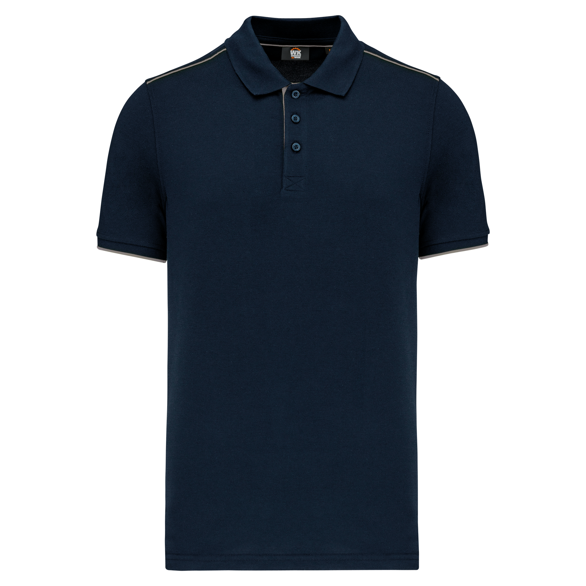 POLO DAY TO DAY CONTRASTÉ MANCHES COURTES HOMME - WK270 TOPTEX-BLACK-ORANGE