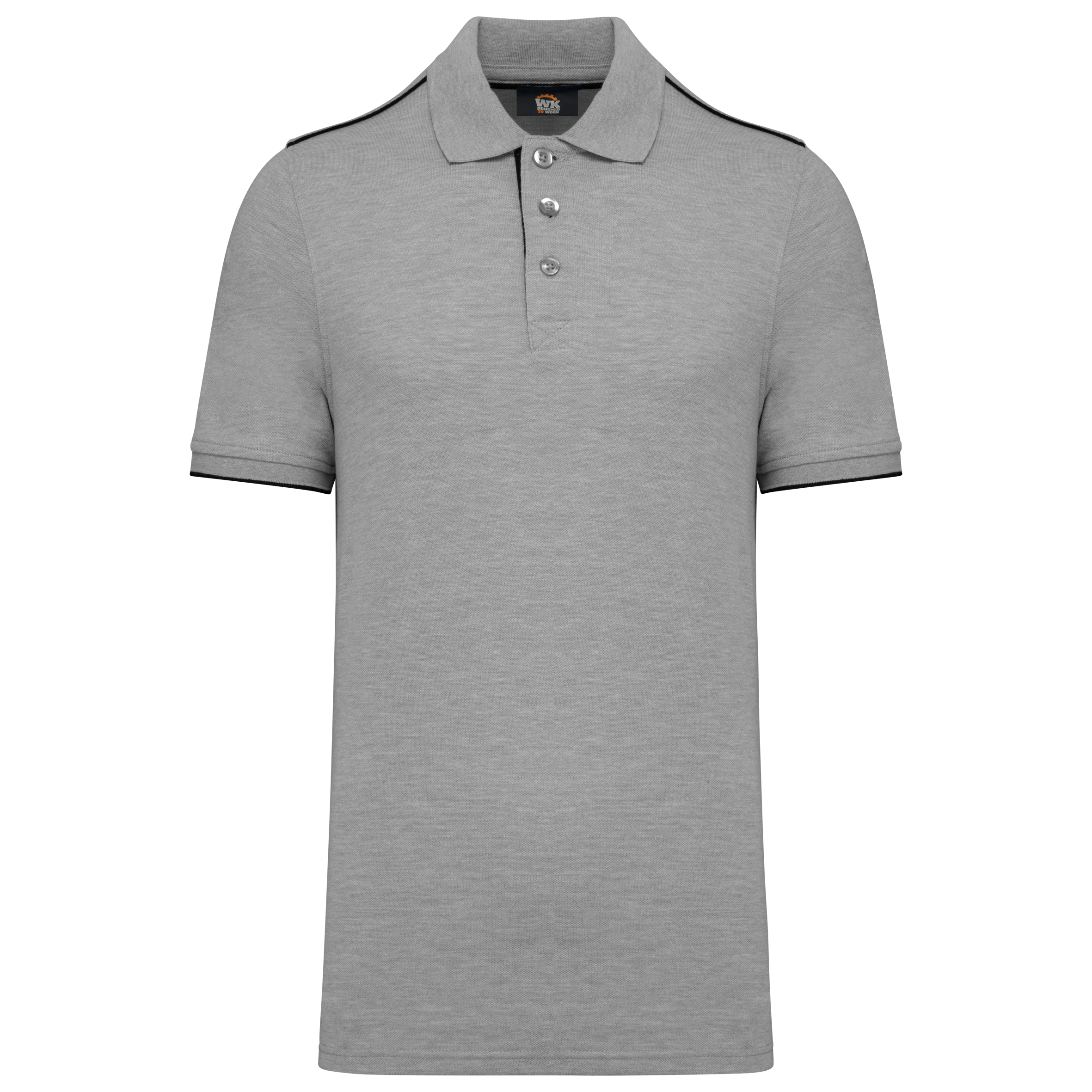 Image of POLO DAY TO DAY CONTRASTÉ MANCHES COURTES HOMME - WK270 TOPTEX-BLACK-ORANGE