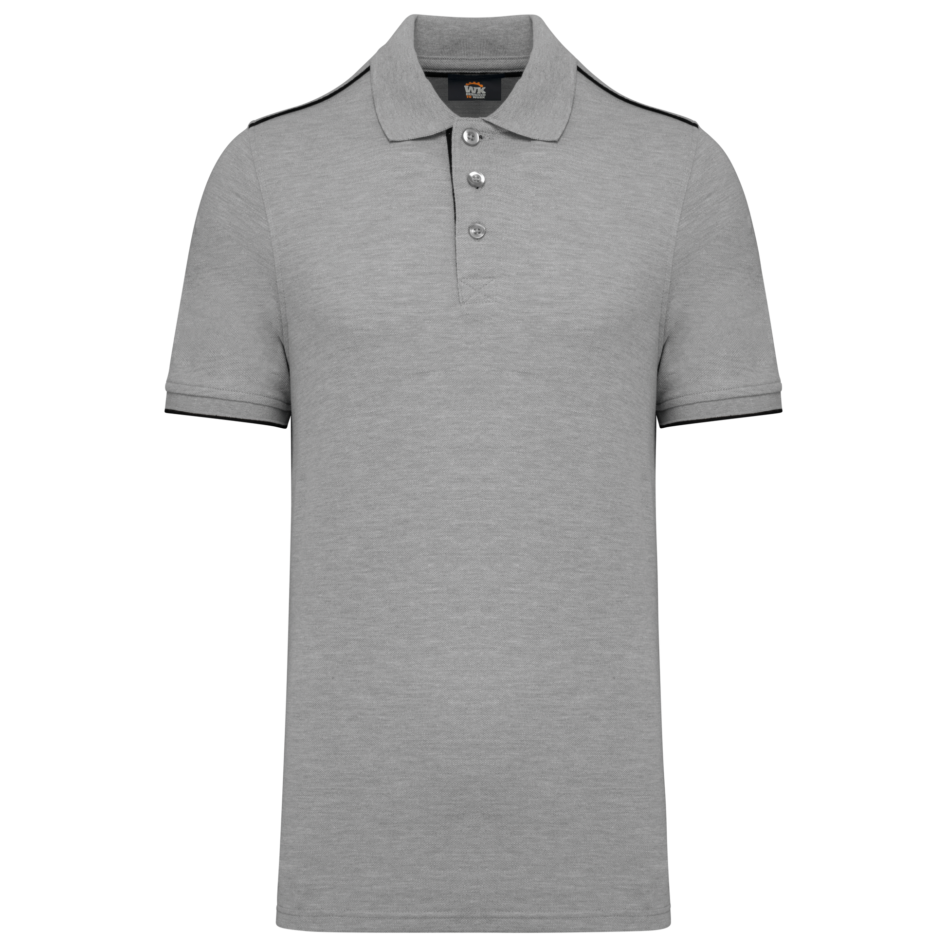 POLO DAY TO DAY CONTRASTÉ MANCHES COURTES HOMME - WK270 TOPTEX-BLACK-ORANGE