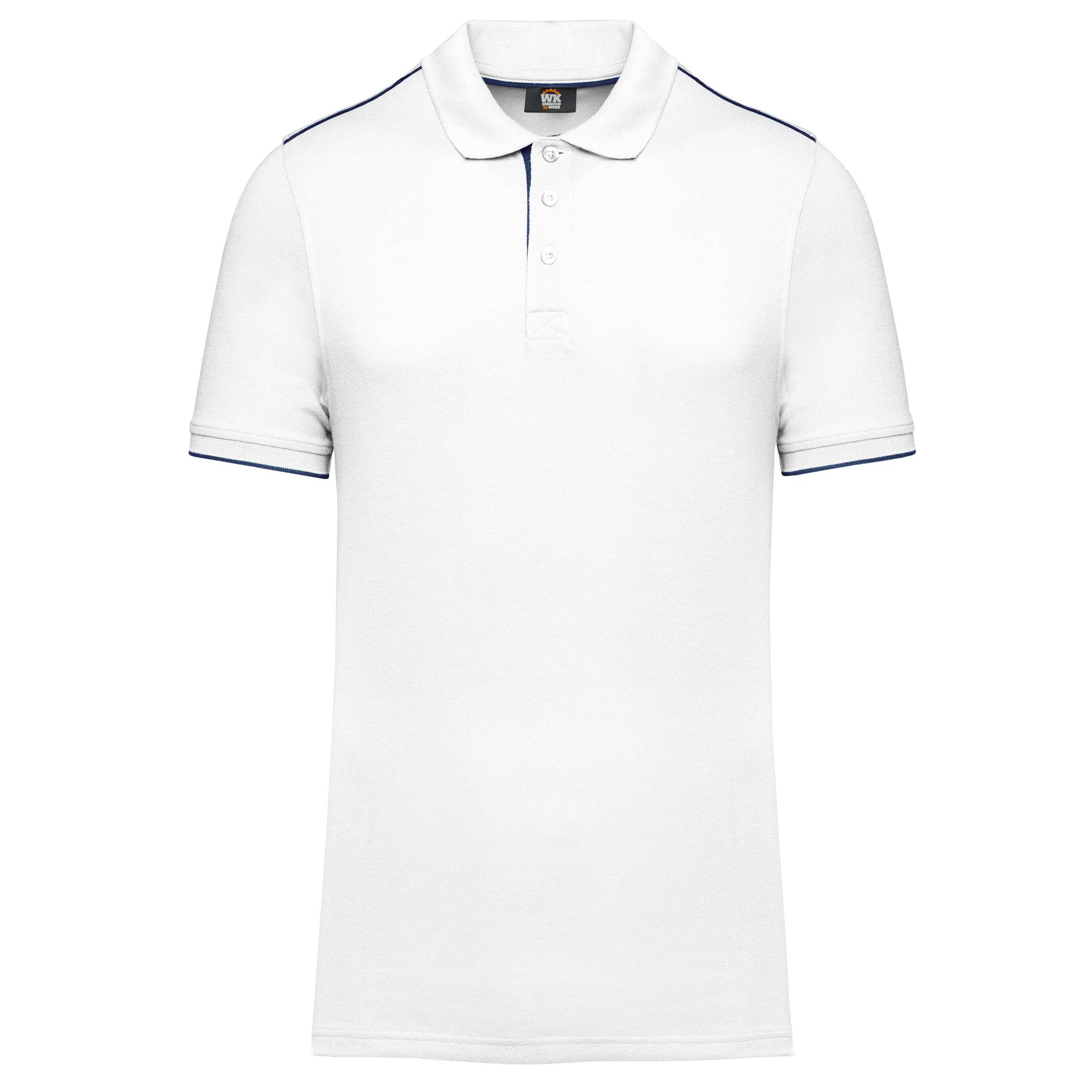 Image of POLO DAY TO DAY CONTRASTÉ MANCHES COURTES HOMME - WK270 TOPTEX-BLACK-ORANGE