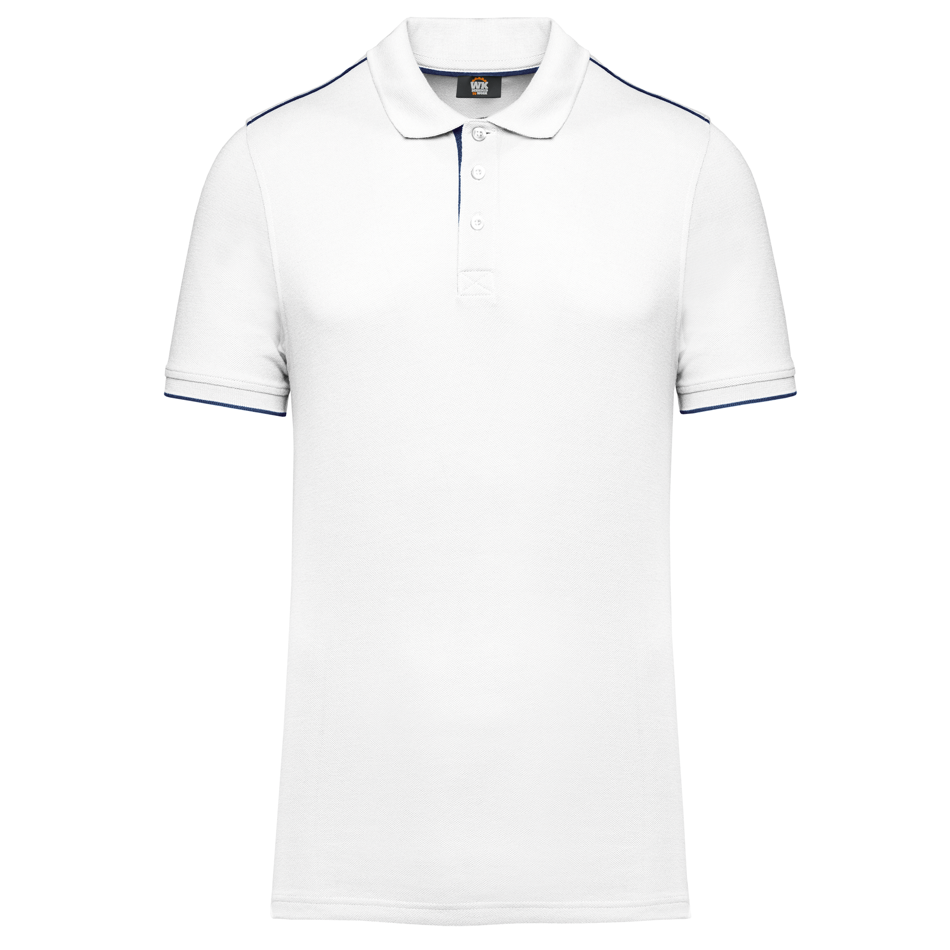 POLO DAY TO DAY CONTRASTÉ MANCHES COURTES HOMME - WK270 TOPTEX-BLACK-ORANGE