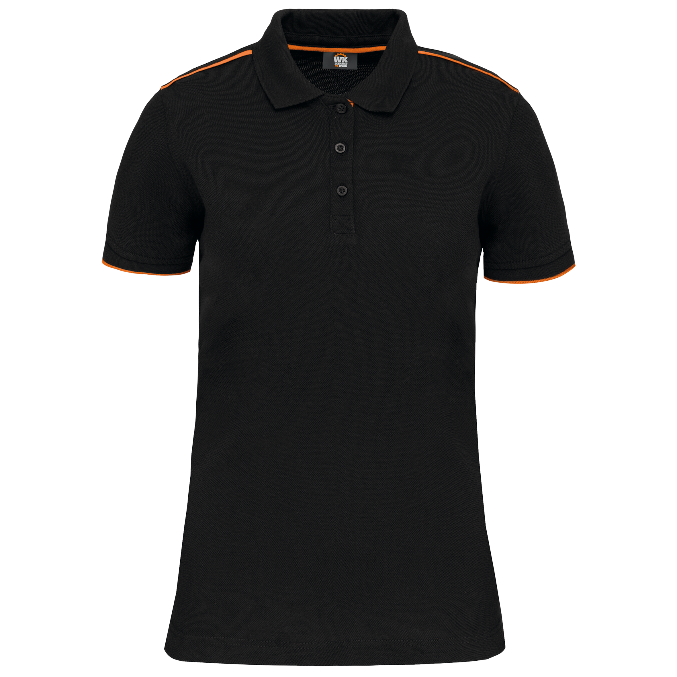Image of POLO DAY TO DAY CONTRASTÉ MANCHES COURTES FEMME - WK271 TOPTEX-BLACK-KELLY-GREEN
