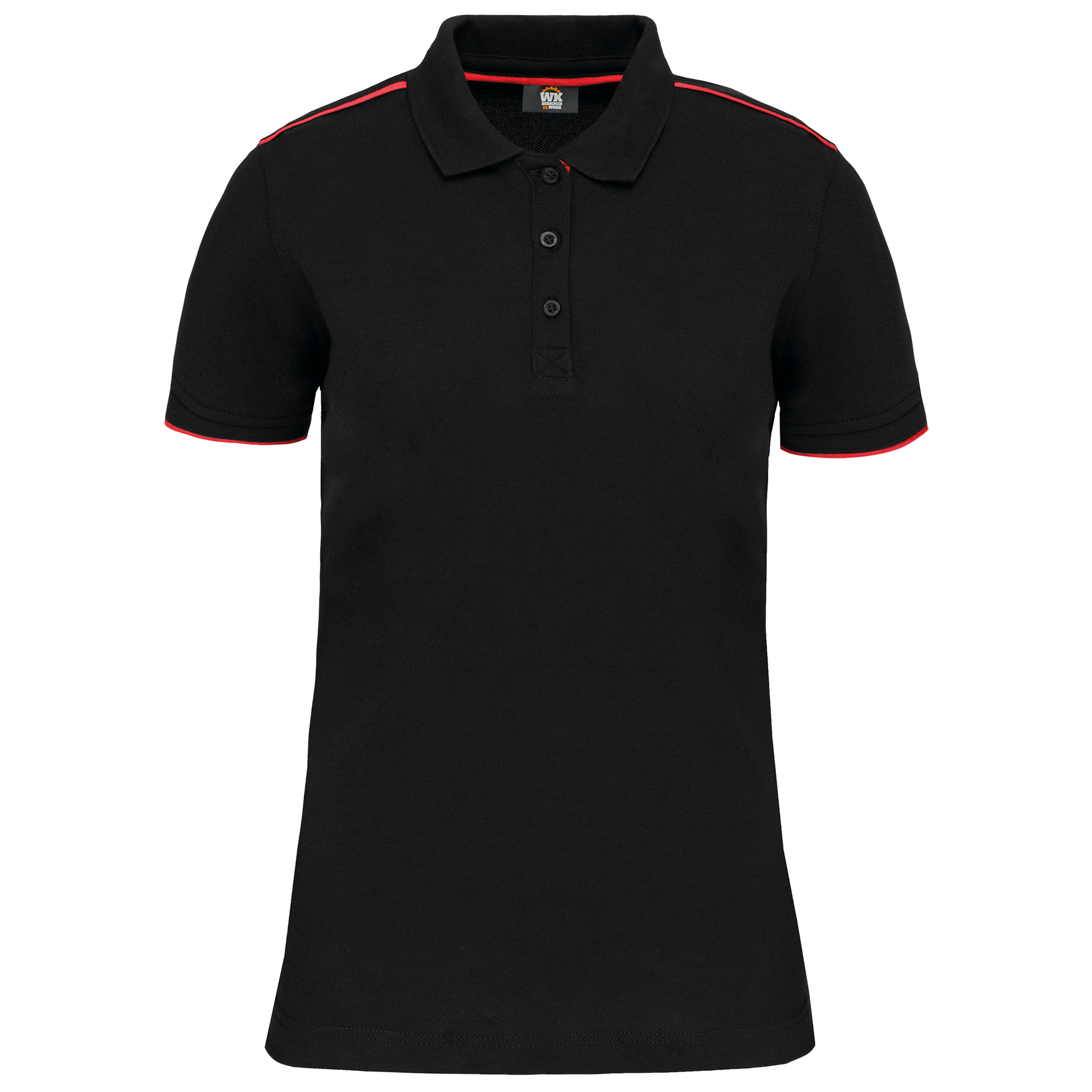 Image of POLO DAY TO DAY CONTRASTÉ MANCHES COURTES FEMME - WK271 TOPTEX-BLACK-KELLY-GREEN