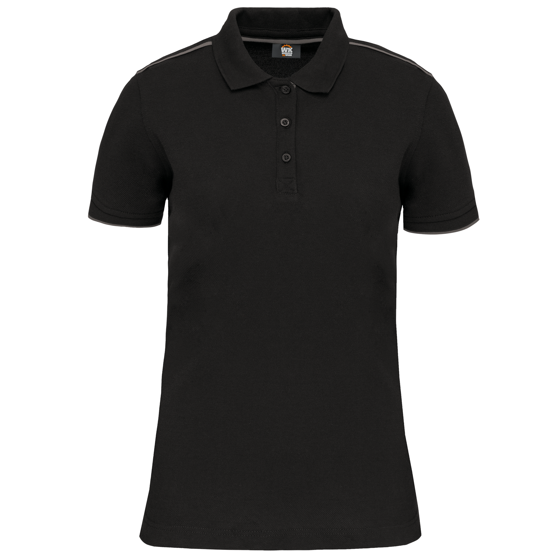 POLO DAY TO DAY CONTRASTÉ MANCHES COURTES FEMME - WK271 TOPTEX-BLACK-KELLY-GREEN