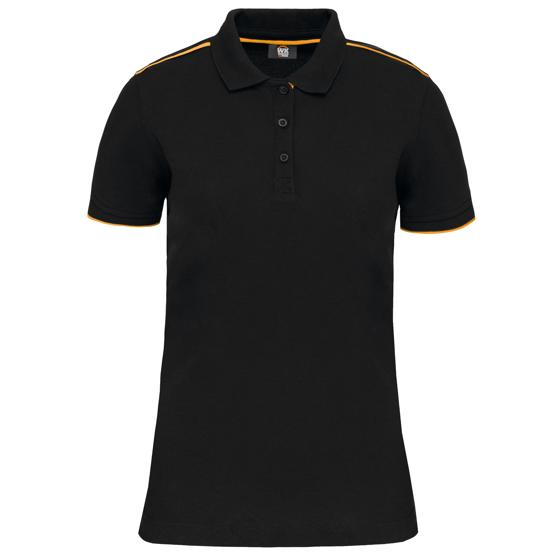 Image of POLO DAY TO DAY CONTRASTÉ MANCHES COURTES FEMME - WK271 TOPTEX-BLACK-KELLY-GREEN