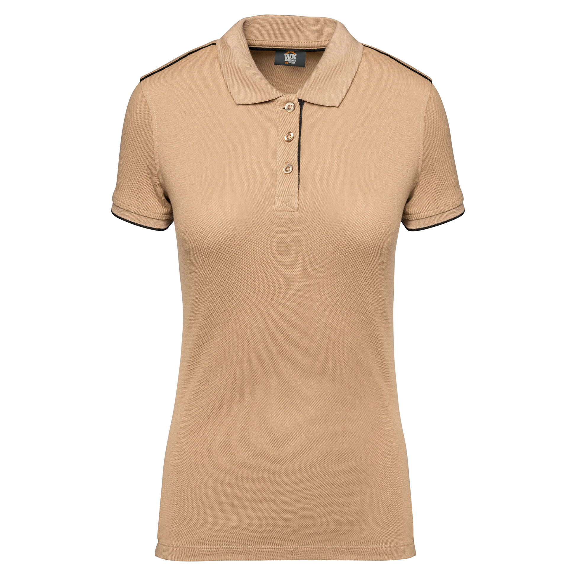 POLO DAY TO DAY CONTRASTÉ MANCHES COURTES FEMME - WK271 TOPTEX-BLACK-KELLY-GREEN