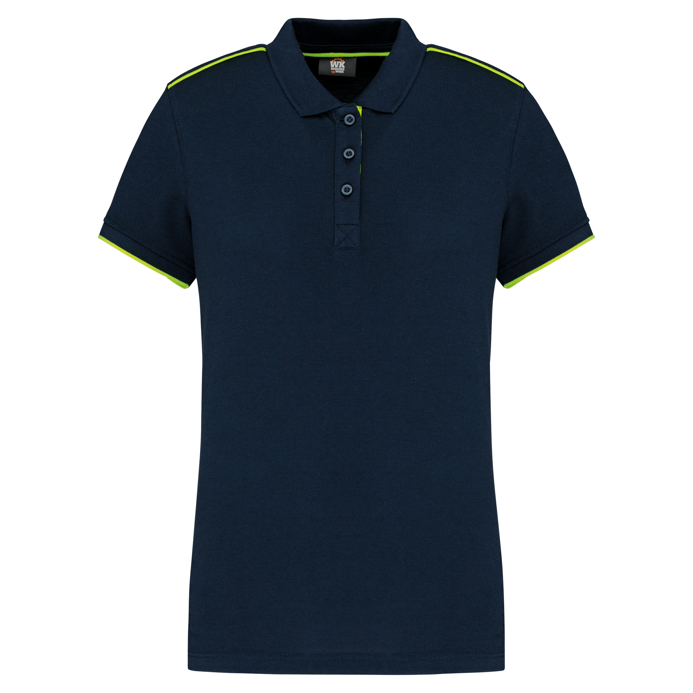 Image of POLO DAY TO DAY CONTRASTÉ MANCHES COURTES FEMME - WK271 TOPTEX-BLACK-ORANGE