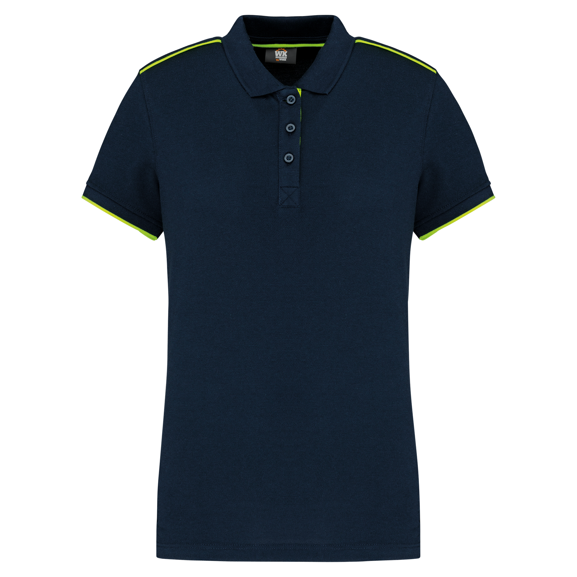 POLO DAY TO DAY CONTRASTÉ MANCHES COURTES FEMME - WK271 TOPTEX-BLACK-ORANGE