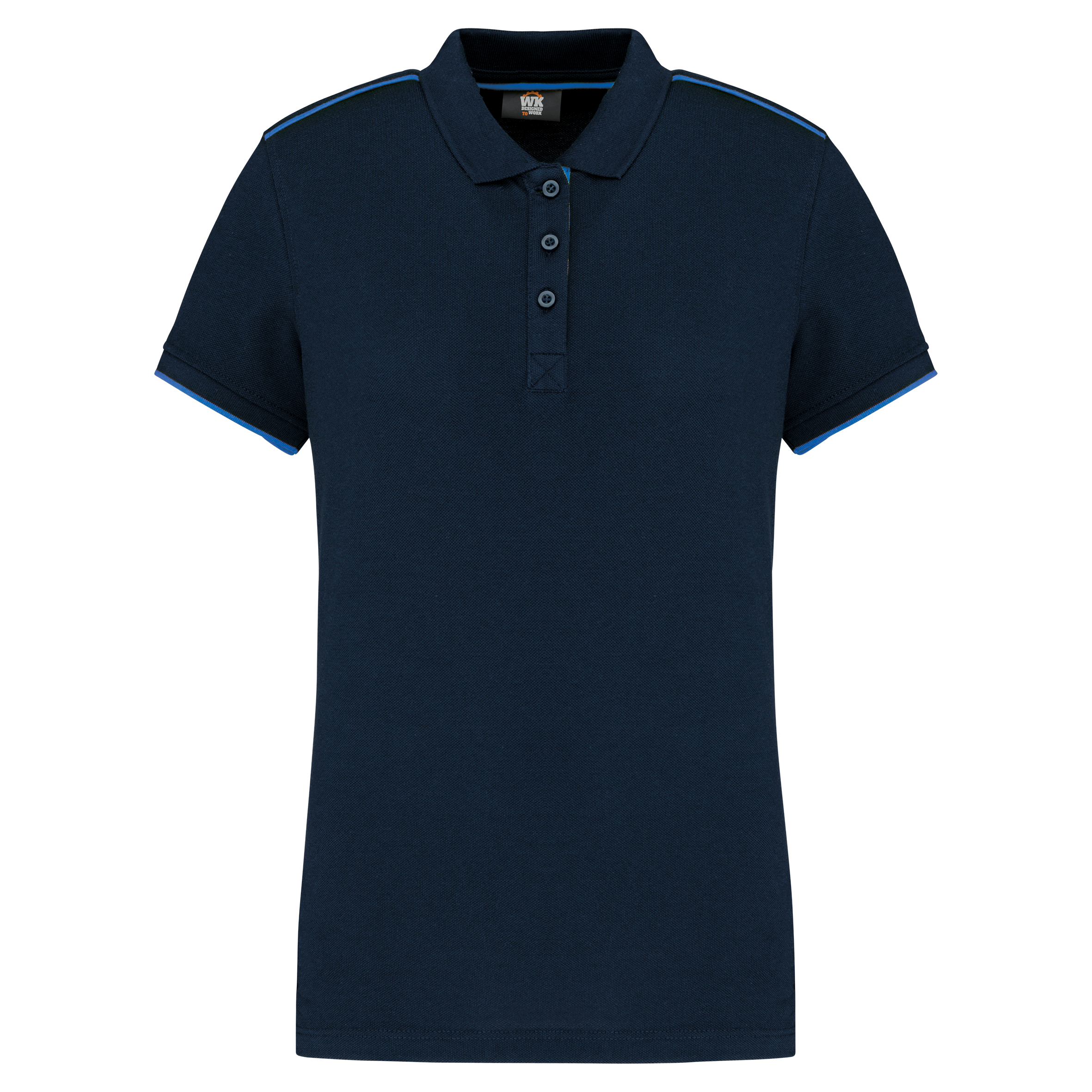 Image of POLO DAY TO DAY CONTRASTÉ MANCHES COURTES FEMME - WK271 TOPTEX-BLACK-ORANGE