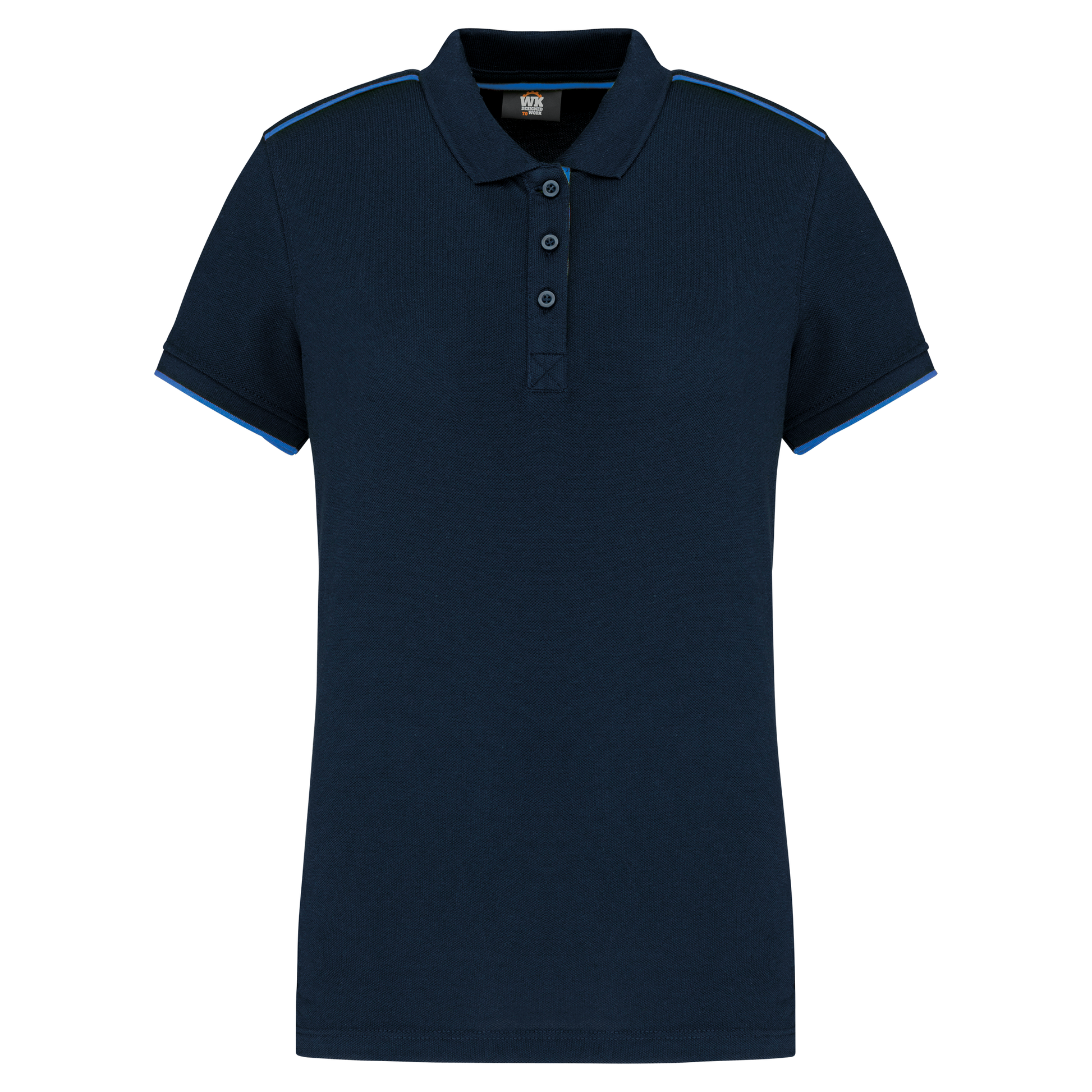 POLO DAY TO DAY CONTRASTÉ MANCHES COURTES FEMME - WK271 TOPTEX-BLACK-ORANGE